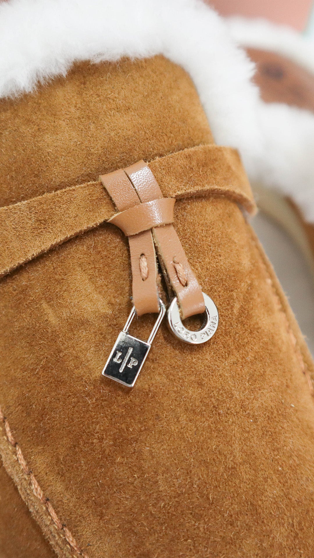 LORO PIANA Mocassini Babouche Charms Walk Suède Rust