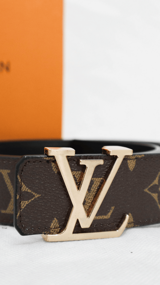 Louis Vuitton Cintura Initiales monogram fibbia oro