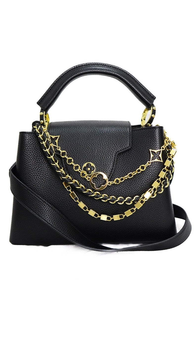 Louis Vuitton Taurillon Embellished Flower Handle Capucines nera