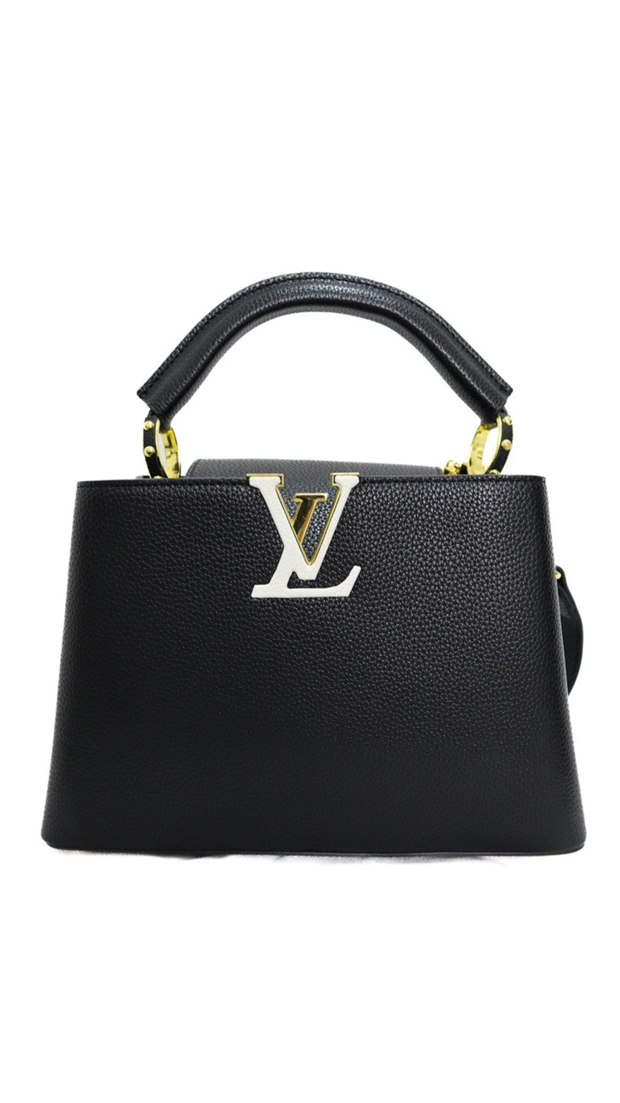 Louis Vuitton Taurillon Embellished Flower Handle Capucines nera