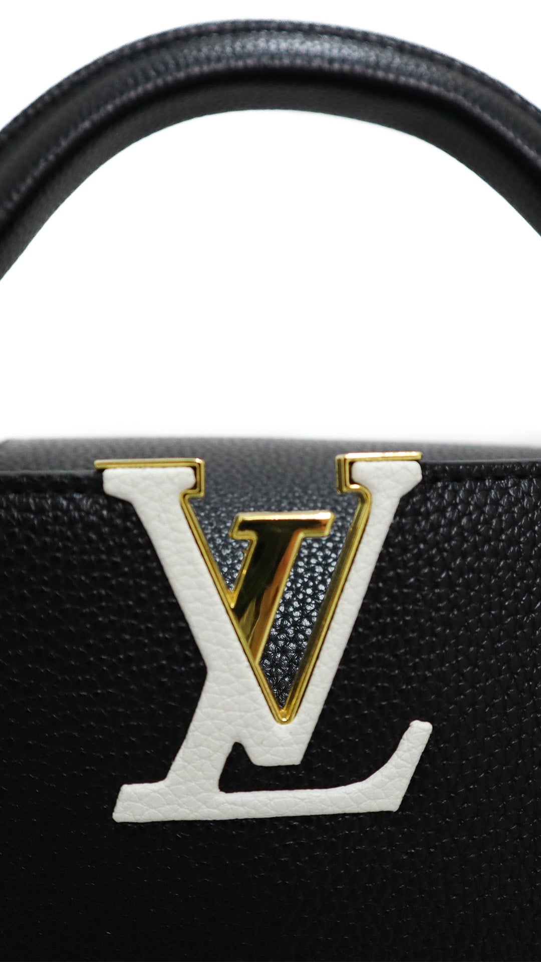 Louis Vuitton Taurillon Embellished Flower Handle Capucines nera