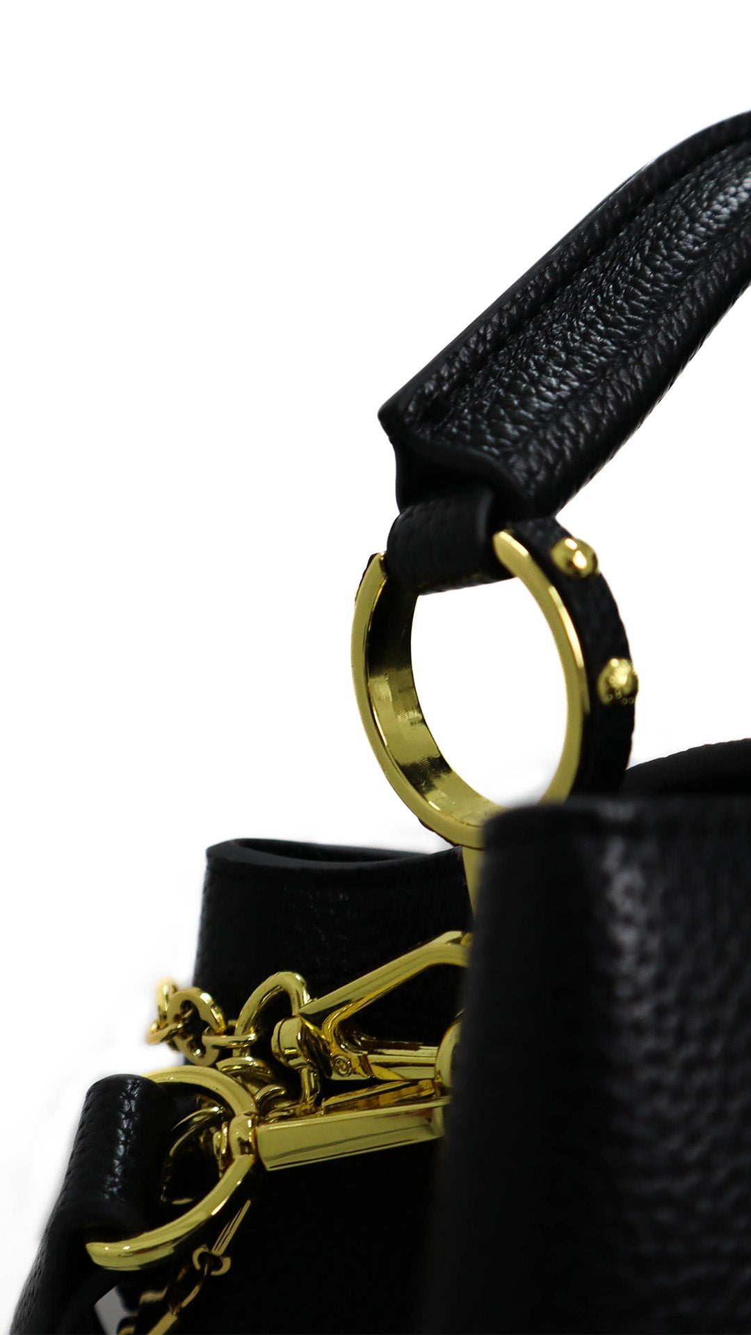 Louis Vuitton Taurillon Embellished Flower Handle Capucines nera