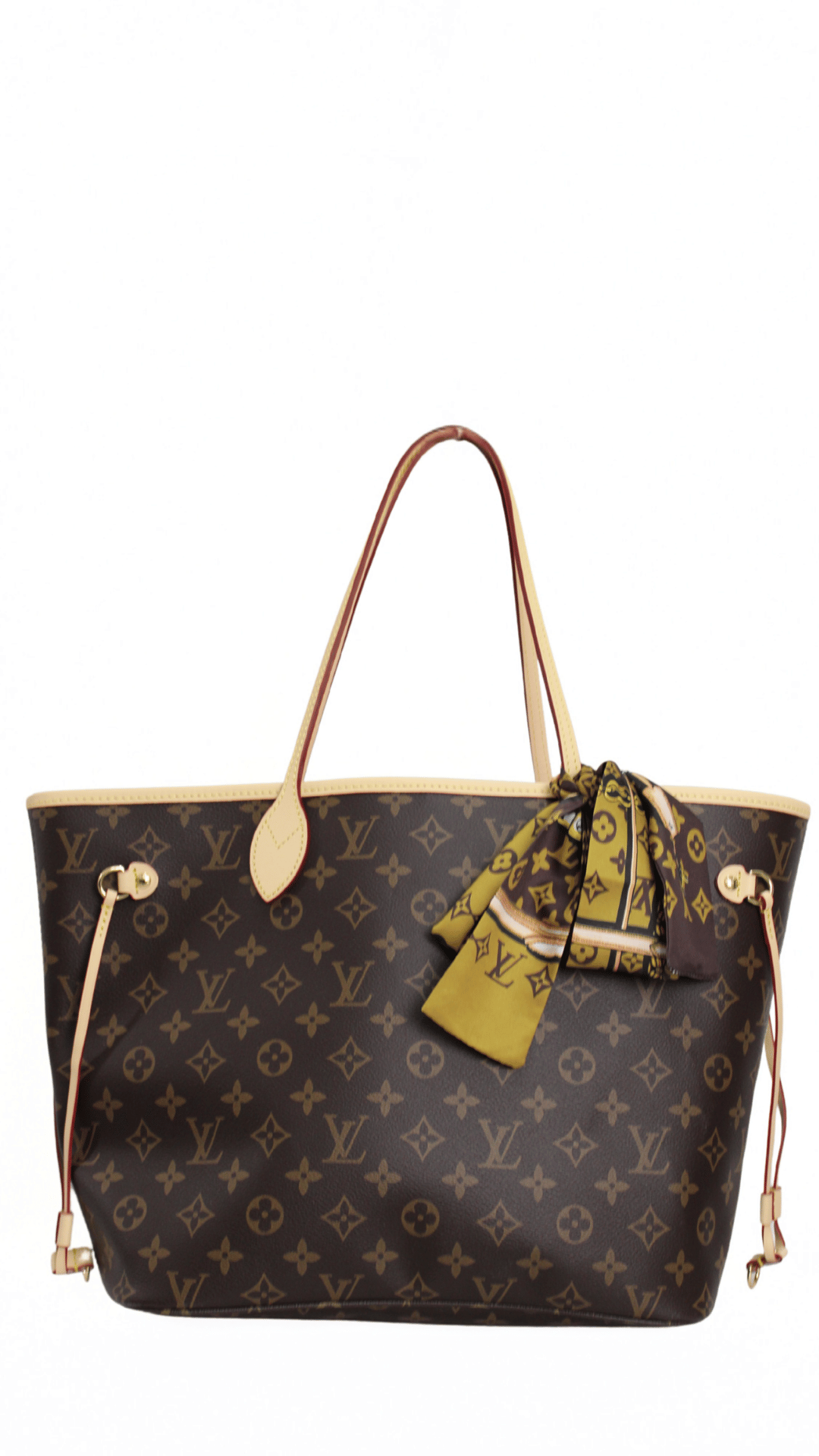 Louis Vuitton borsa a spalla Neverfull GM in tela Monogram con foulard