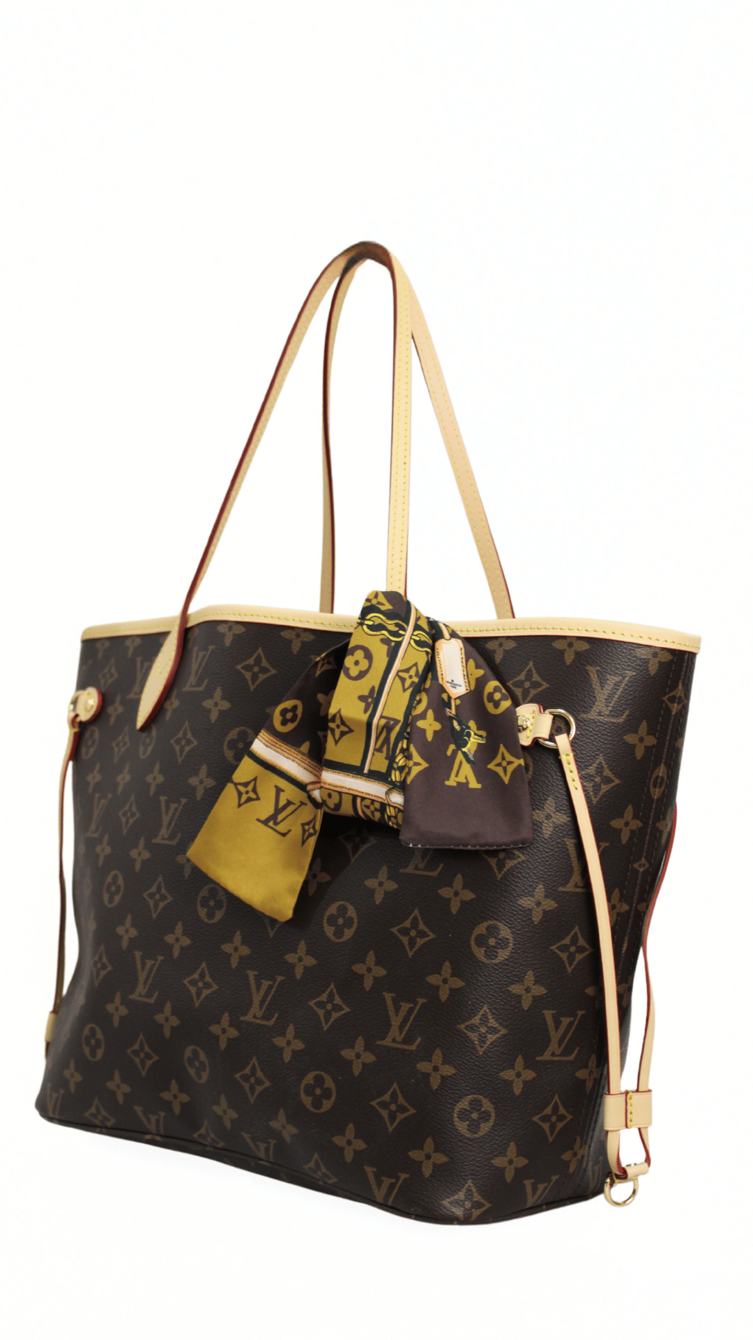 Louis Vuitton borsa a spalla Neverfull GM in tela Monogram con foulard