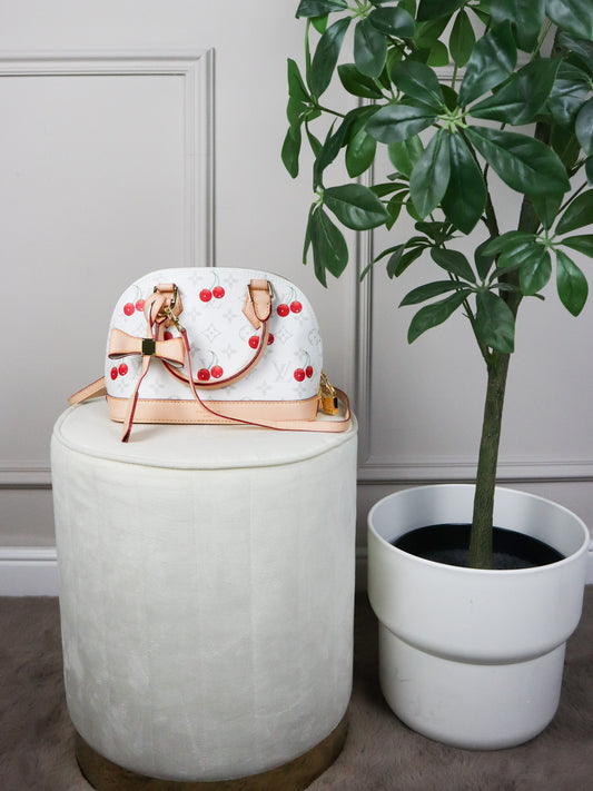 Louis Vuitton Bianco Takashi Murakami Monogramma Ciliegia Alma BB