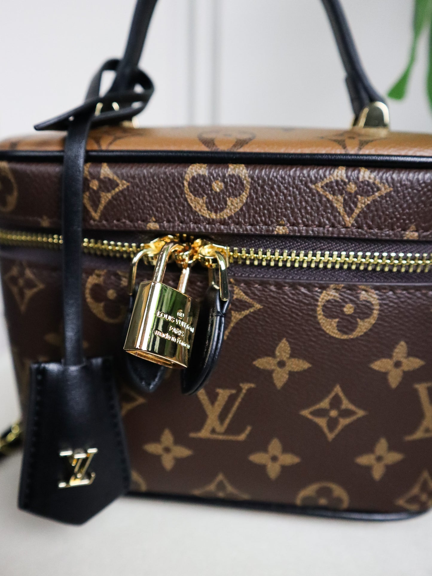 Louis Vuitton Pochette Vanity con catenella Monogram Reverse Canvas