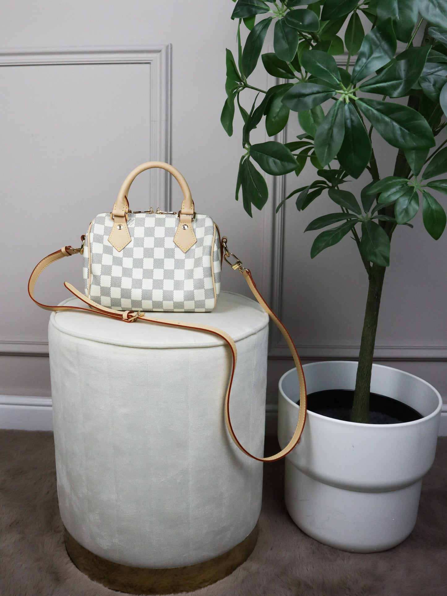 Louis Vuitton Speedy Bandoulière medio Tela Damier Azur