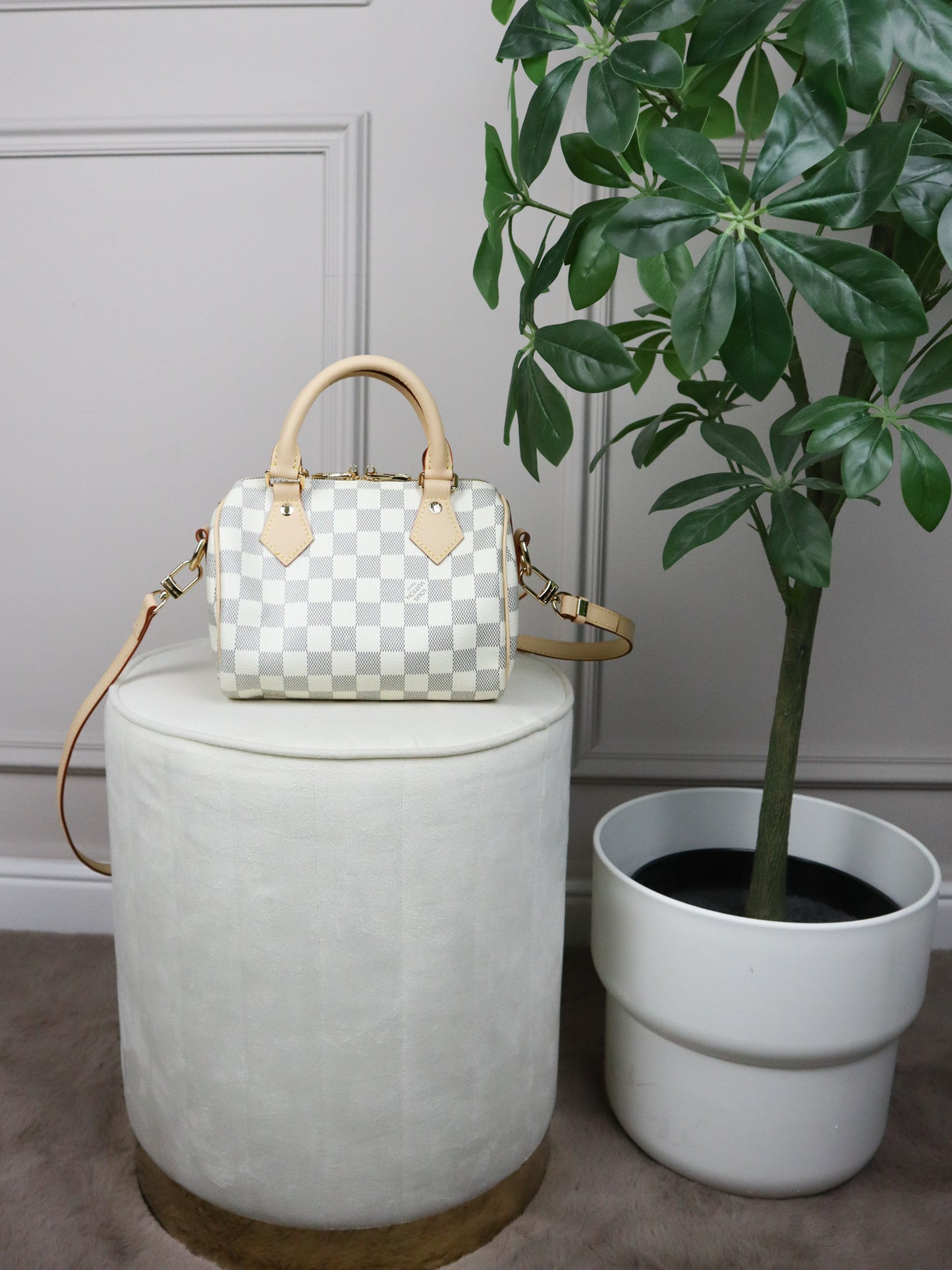 Louis Vuitton Speedy Bandoulière medio Tela Damier Azur