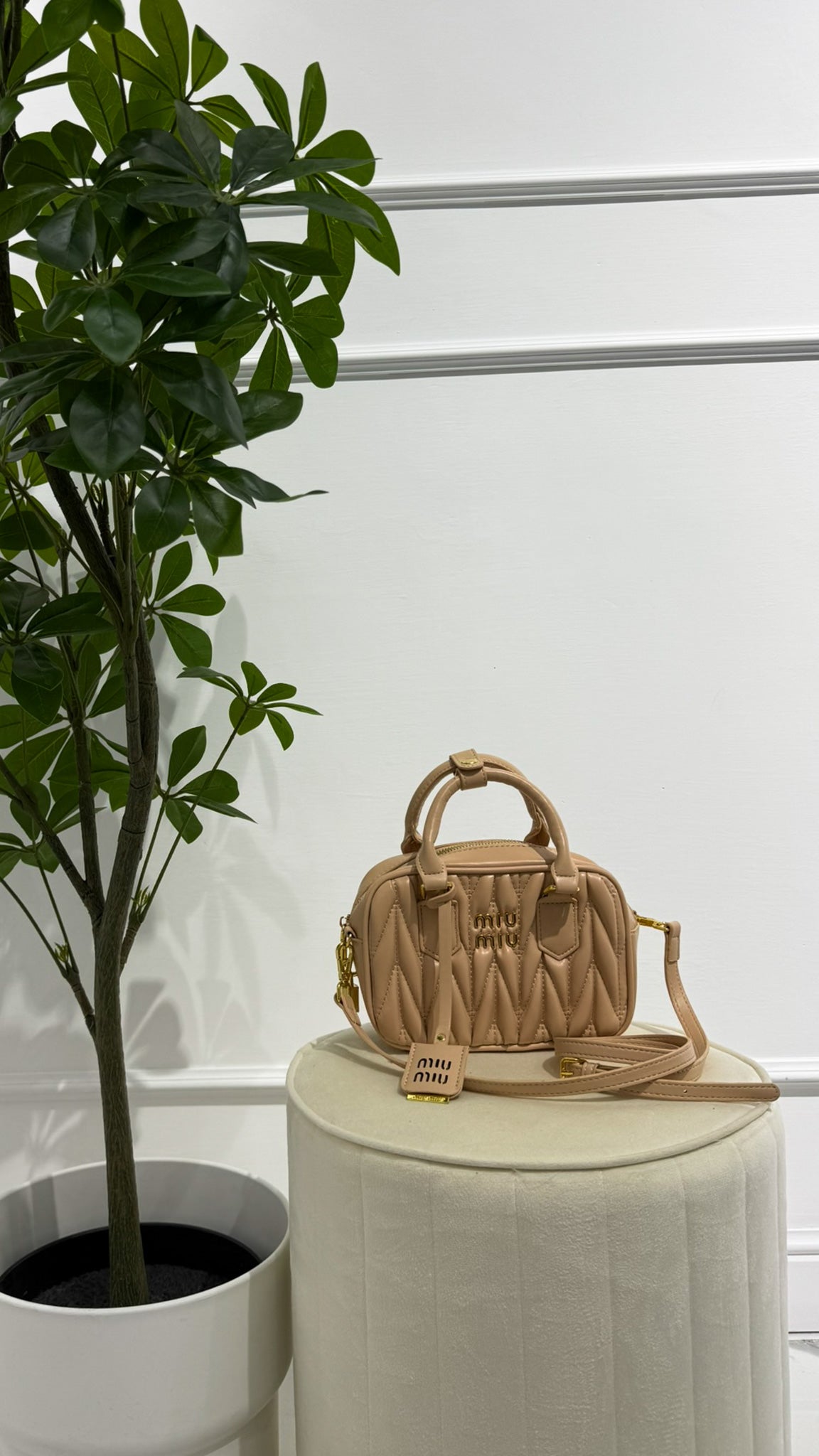 MIU MIU Borsa Matelassé marroncino