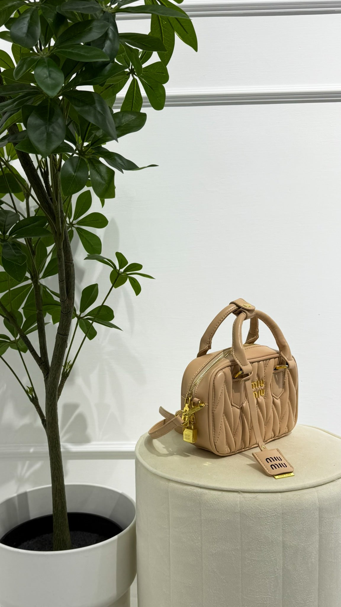 MIU MIU Borsa Matelassé marroncino