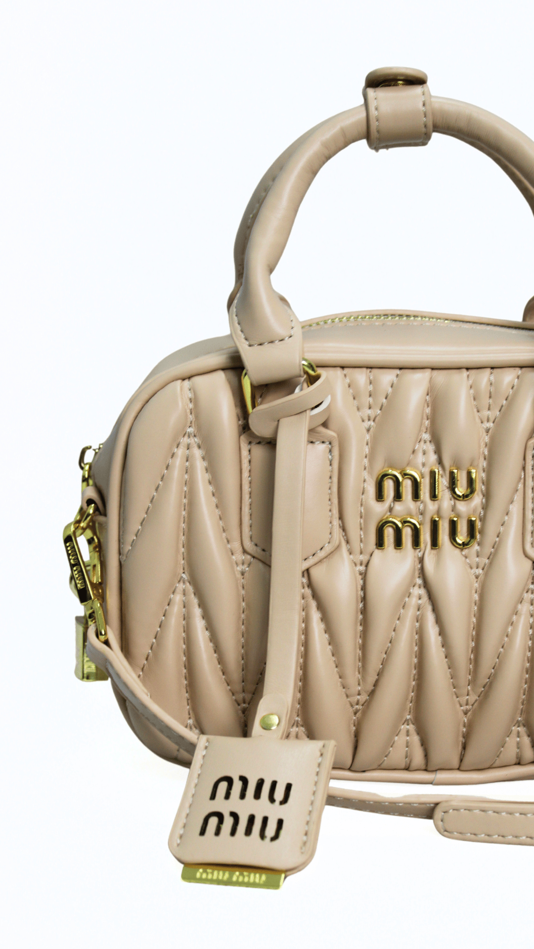 MIU MIU Borsa Matelassé marroncino