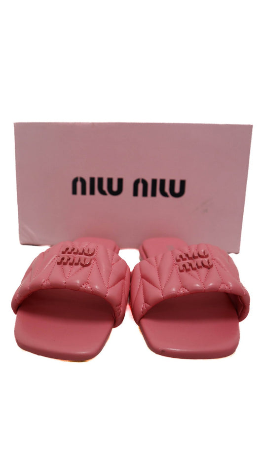 MIU MIU Sandali Slider rosa