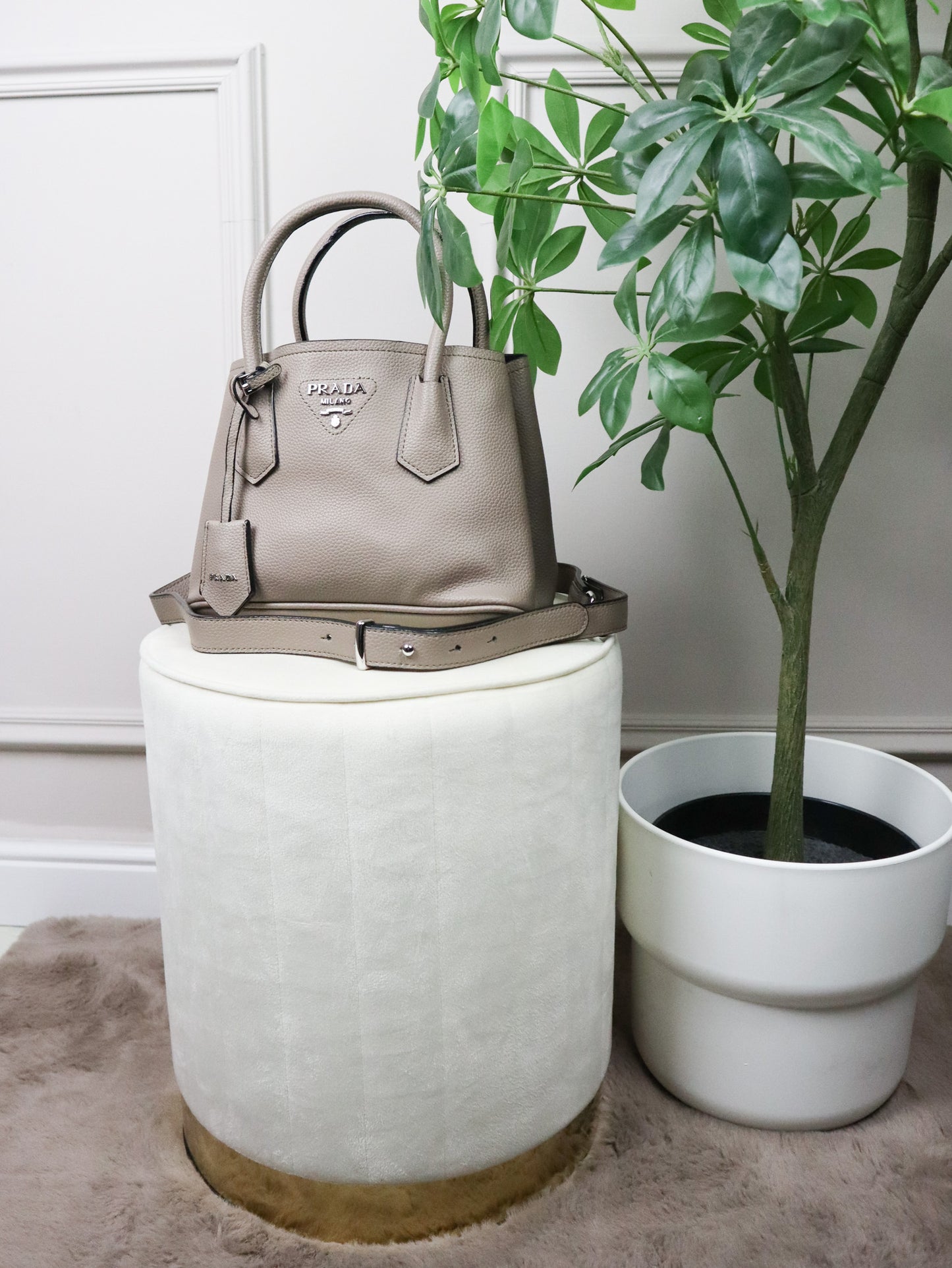 PRADA Borsa Double Small beige