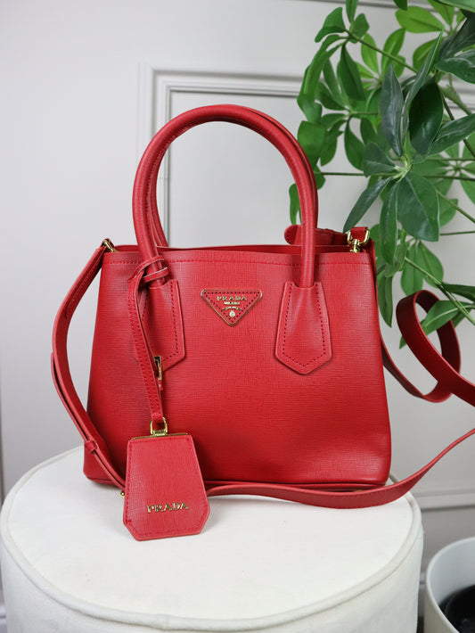 PRADA Borsa Double Small rossa