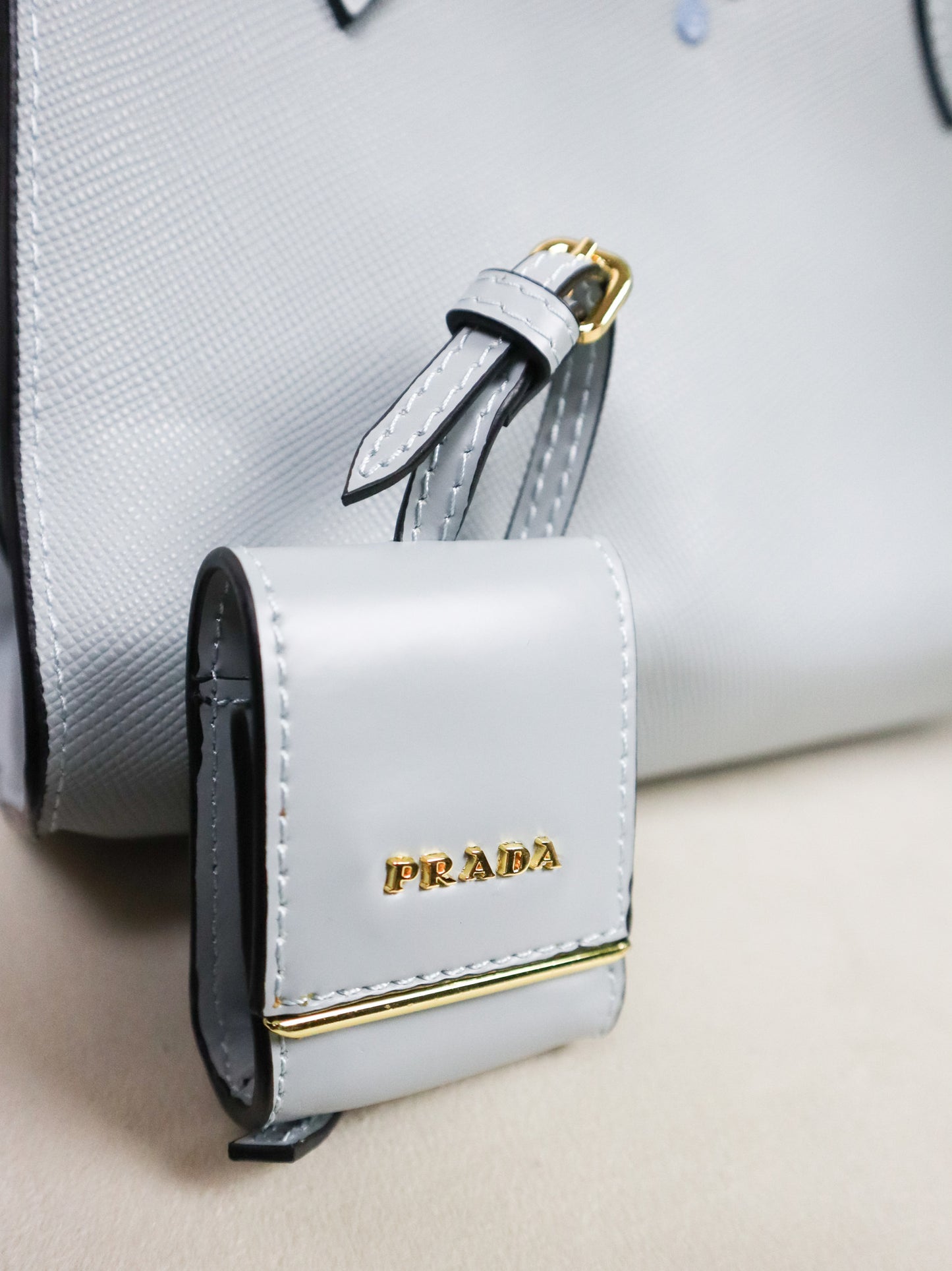 PRADA Borsa Tote celeste