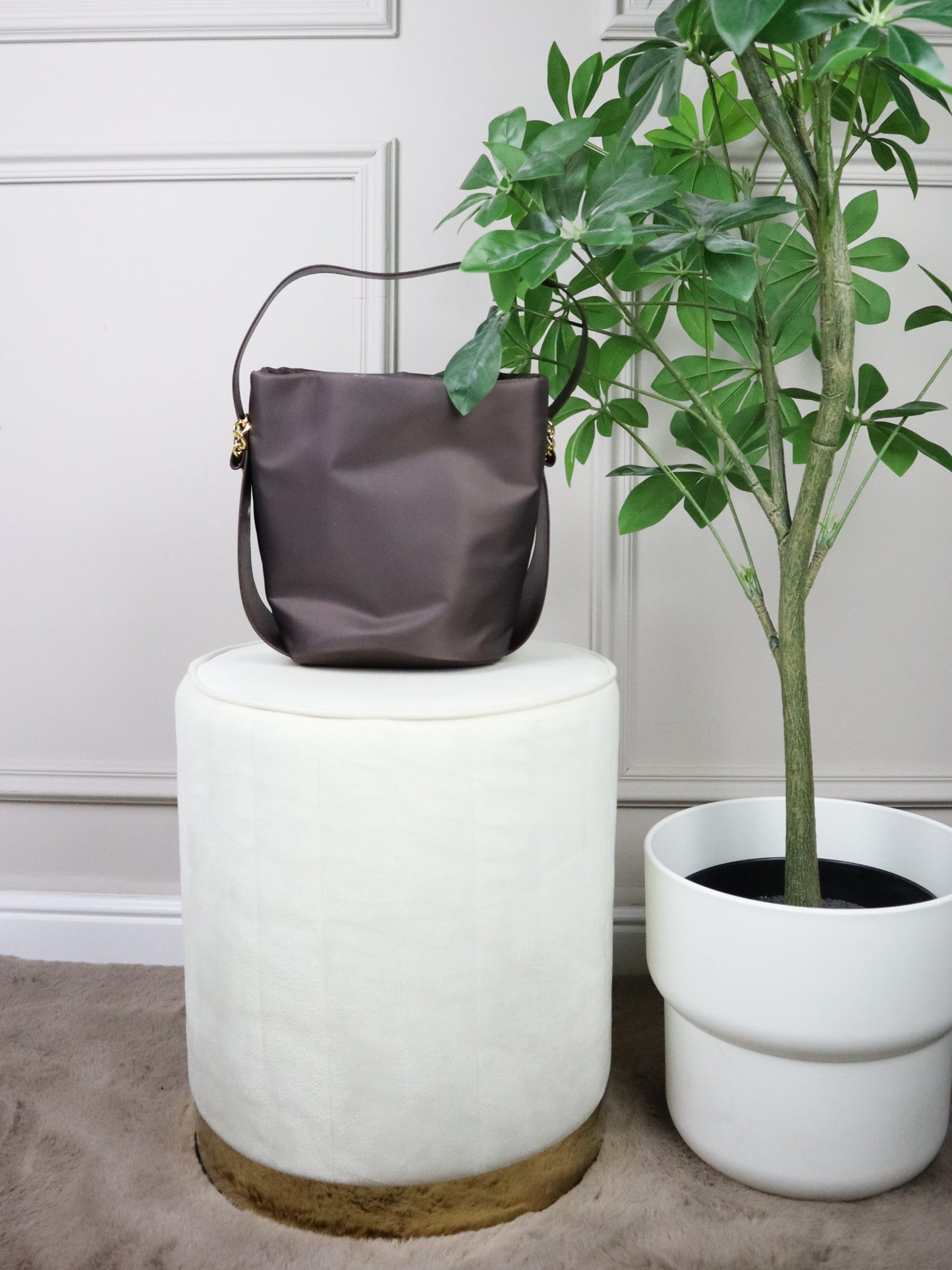 PRADA Borsa a Secchiello Petit Sac marrone