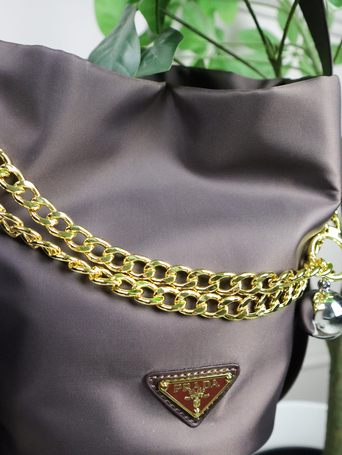 PRADA Borsa a Secchiello Petit Sac marrone