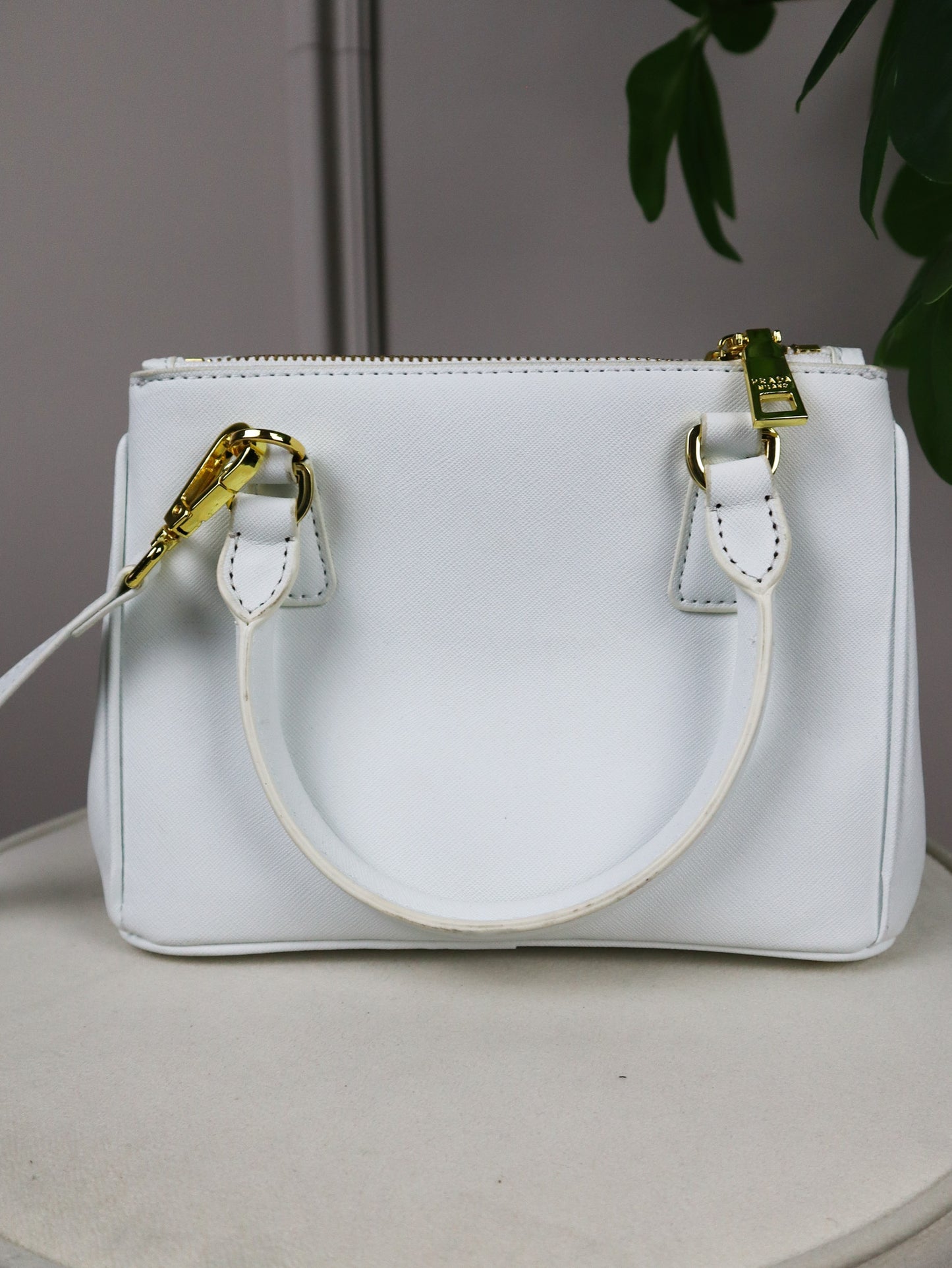 PRADA Prada Borsa Galleria Mini bianca