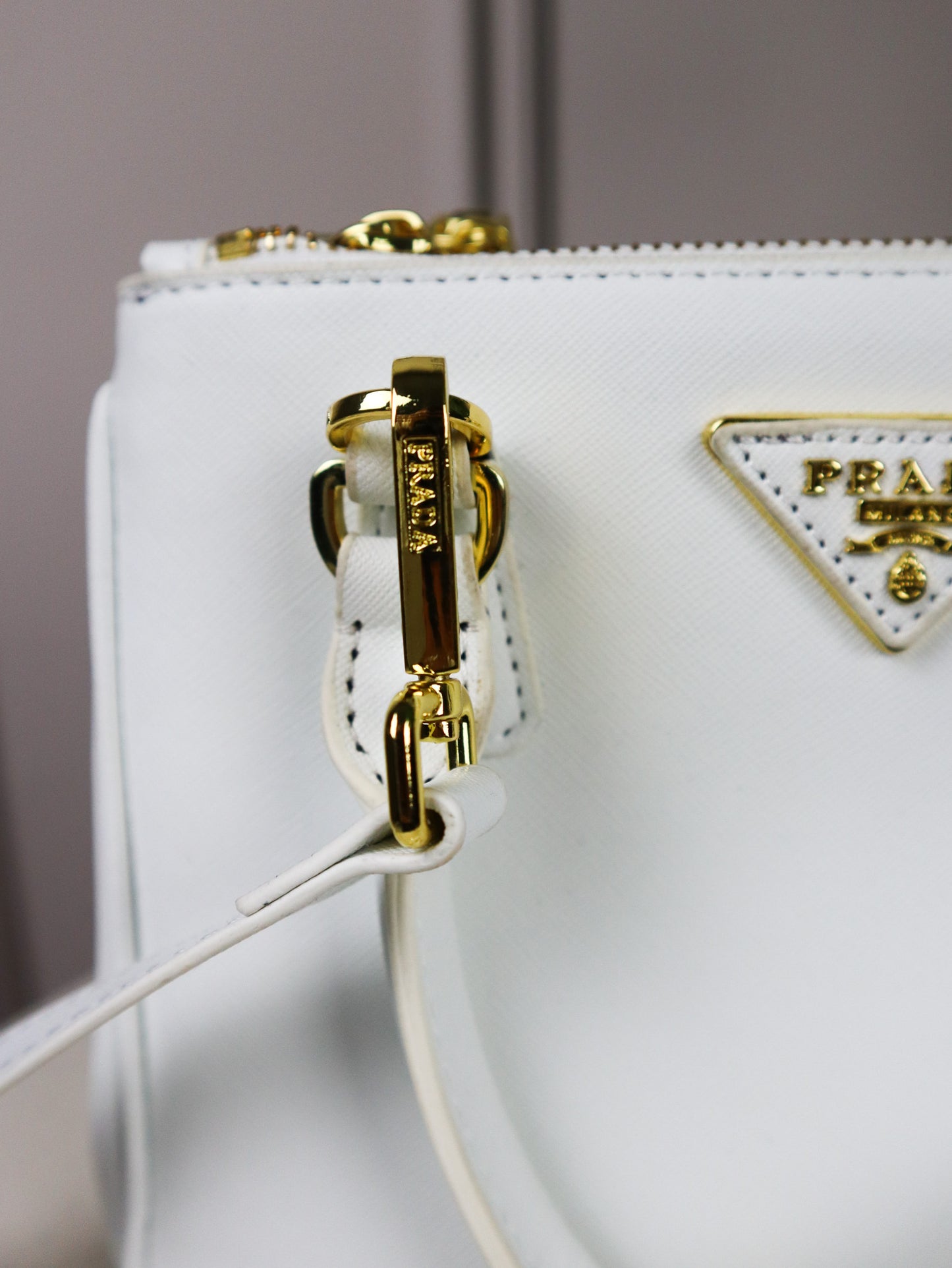 PRADA Prada Borsa Galleria Mini bianca