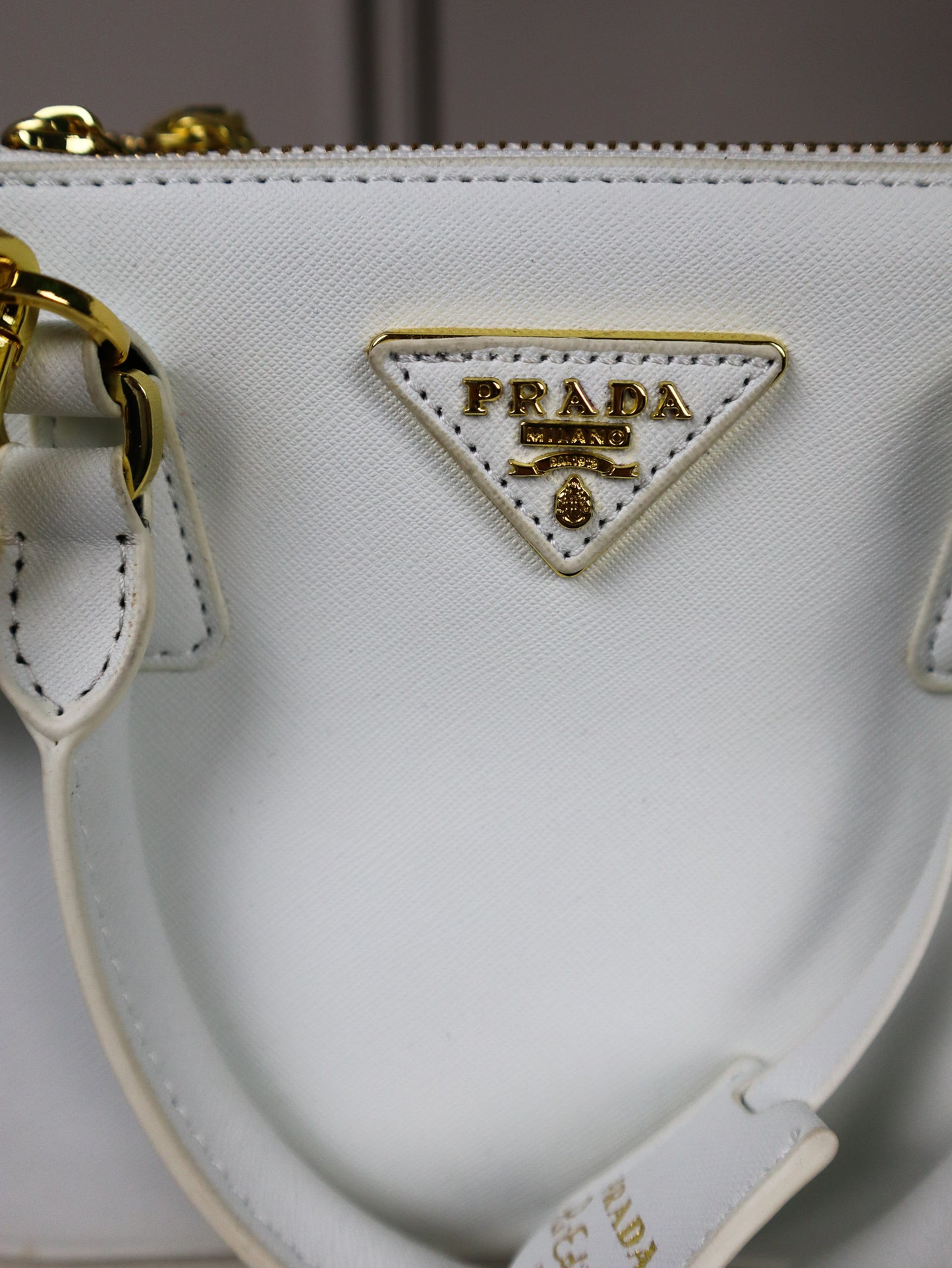 PRADA Prada Borsa Galleria Mini bianca
