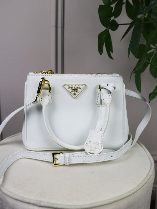 PRADA Prada Borsa Galleria Mini bianca