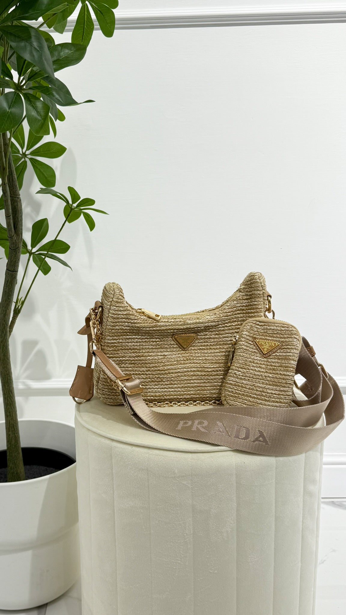 PRADA Sac Réédition 2005 raphia