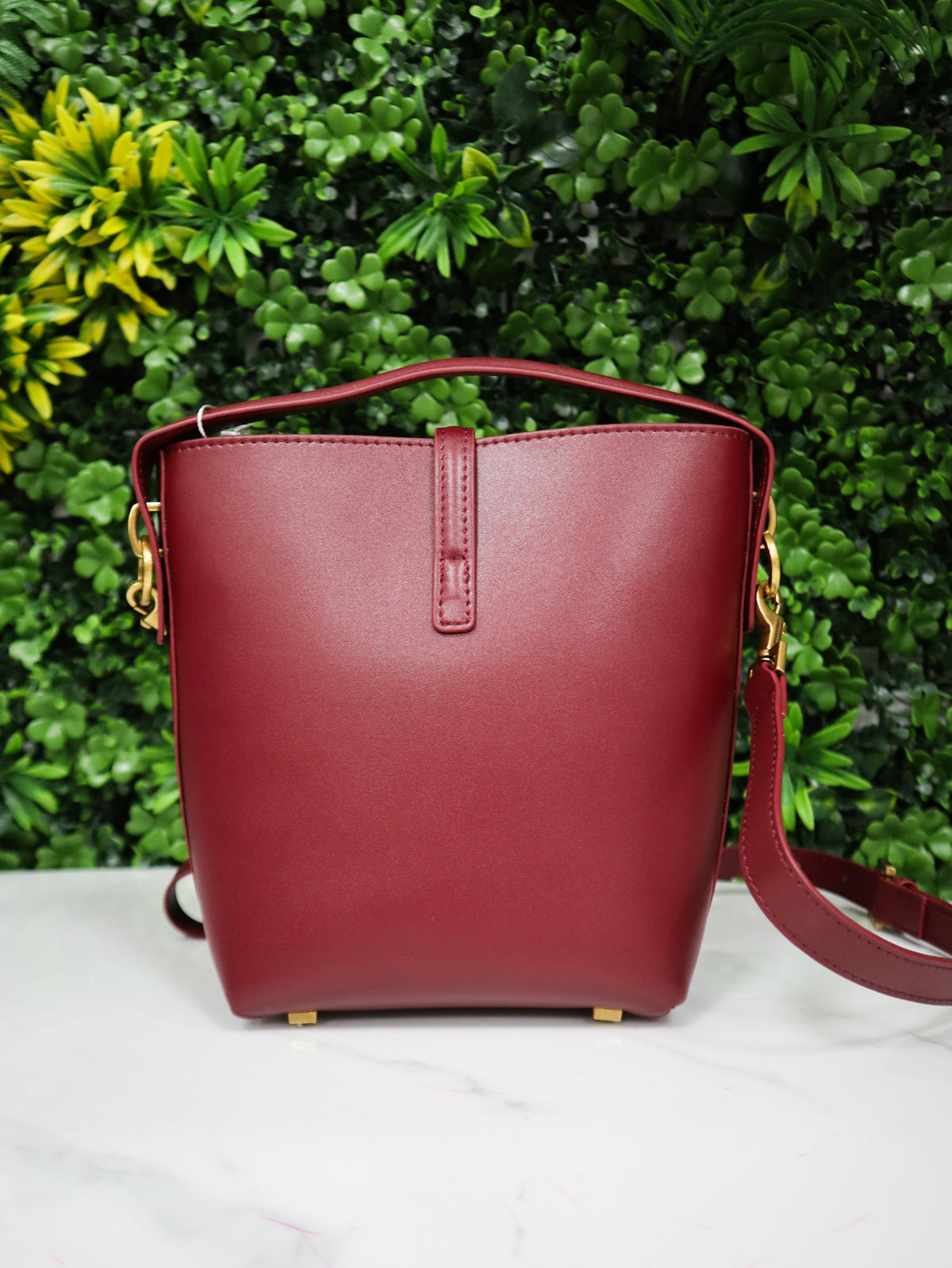 SAINT LAURENT Borsa LE 37 Small Bucket bordeaux