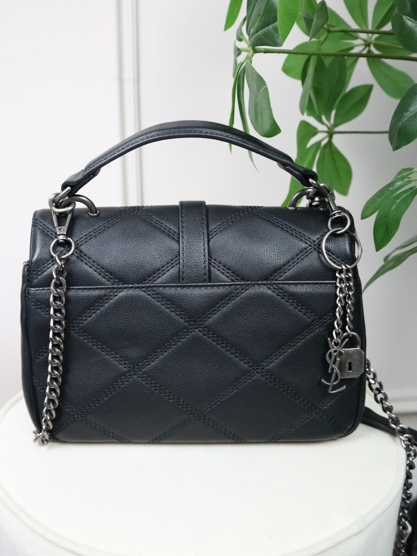 SAINT LAURENT Borsa Puffer toy nera