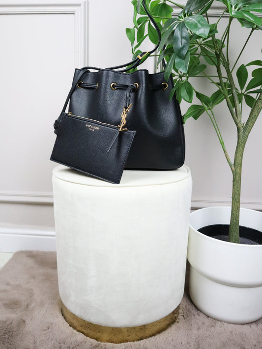 SAINT LAURENT Borsa a secchiello nera