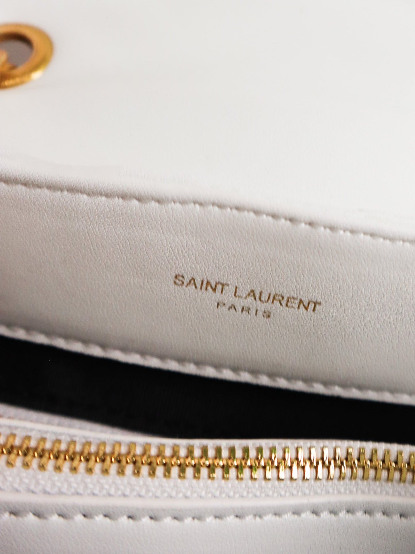 SAINT LAURENT Borsa a spalla Loulou bianca