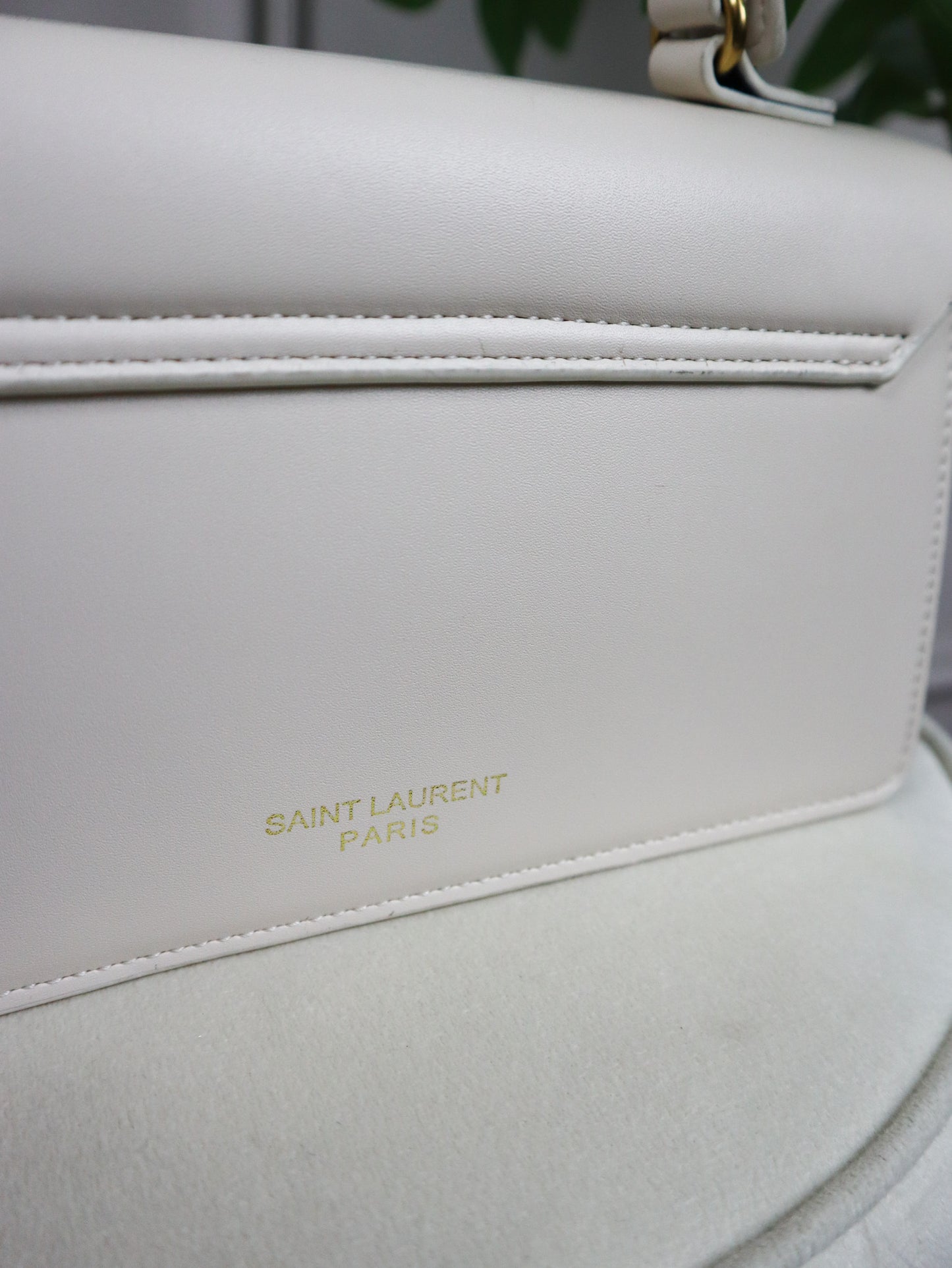 SAINT LAURENT Borsa a spalla Sunset Medium bianca