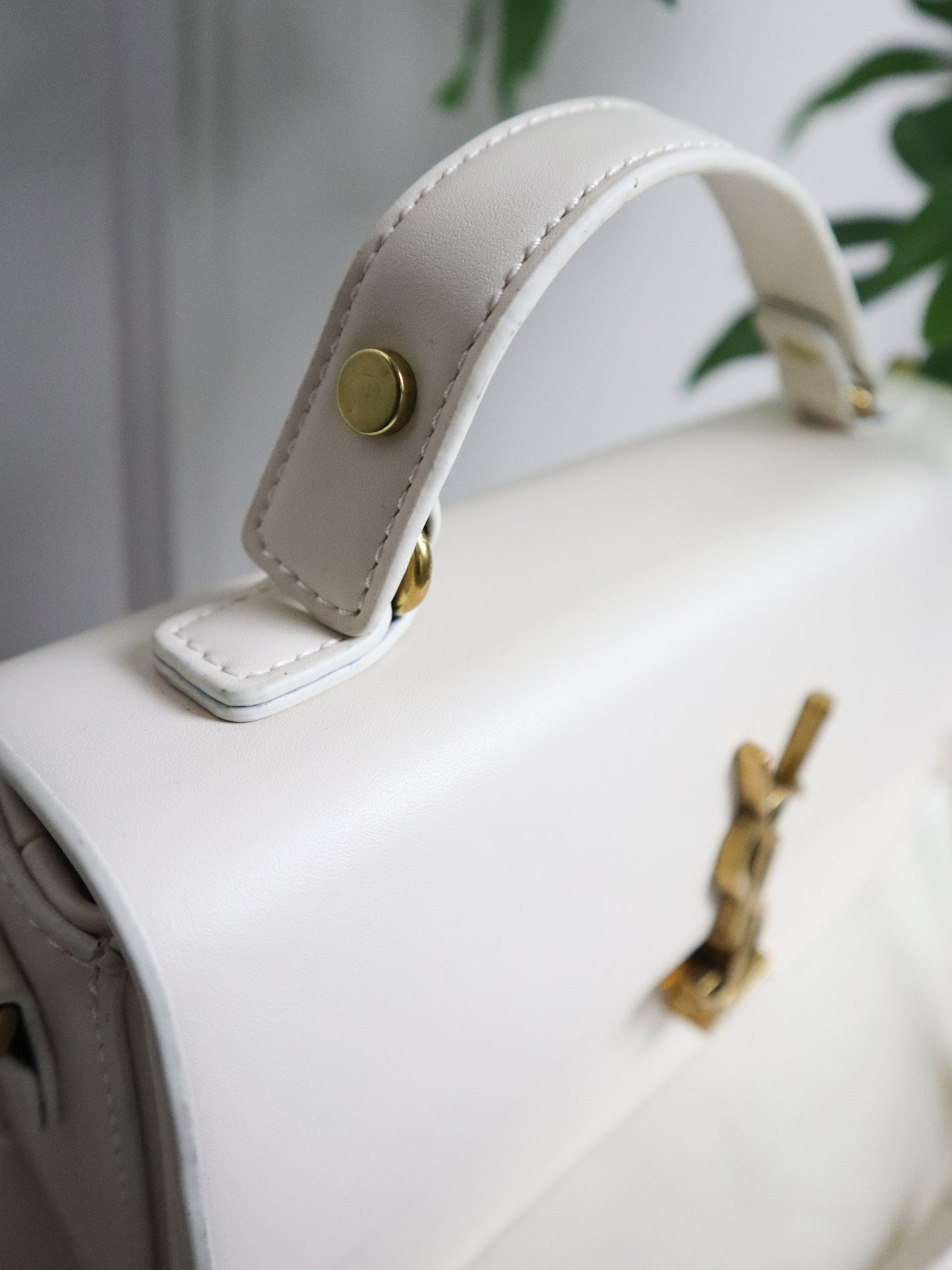 SAINT LAURENT Borsa a spalla Sunset Medium bianca