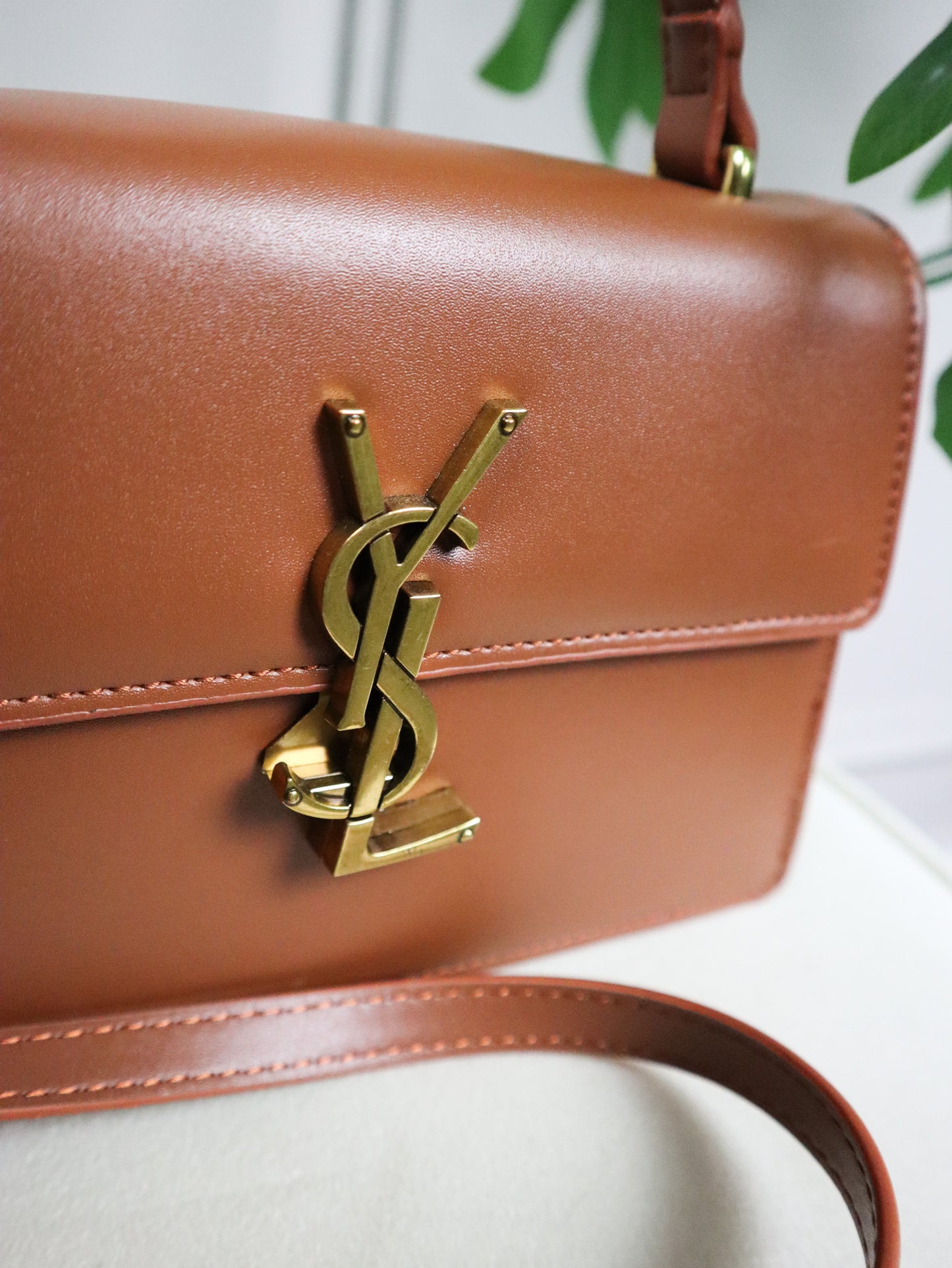 SAINT LAURENT Borsa a spalla Sunset Medium marrone