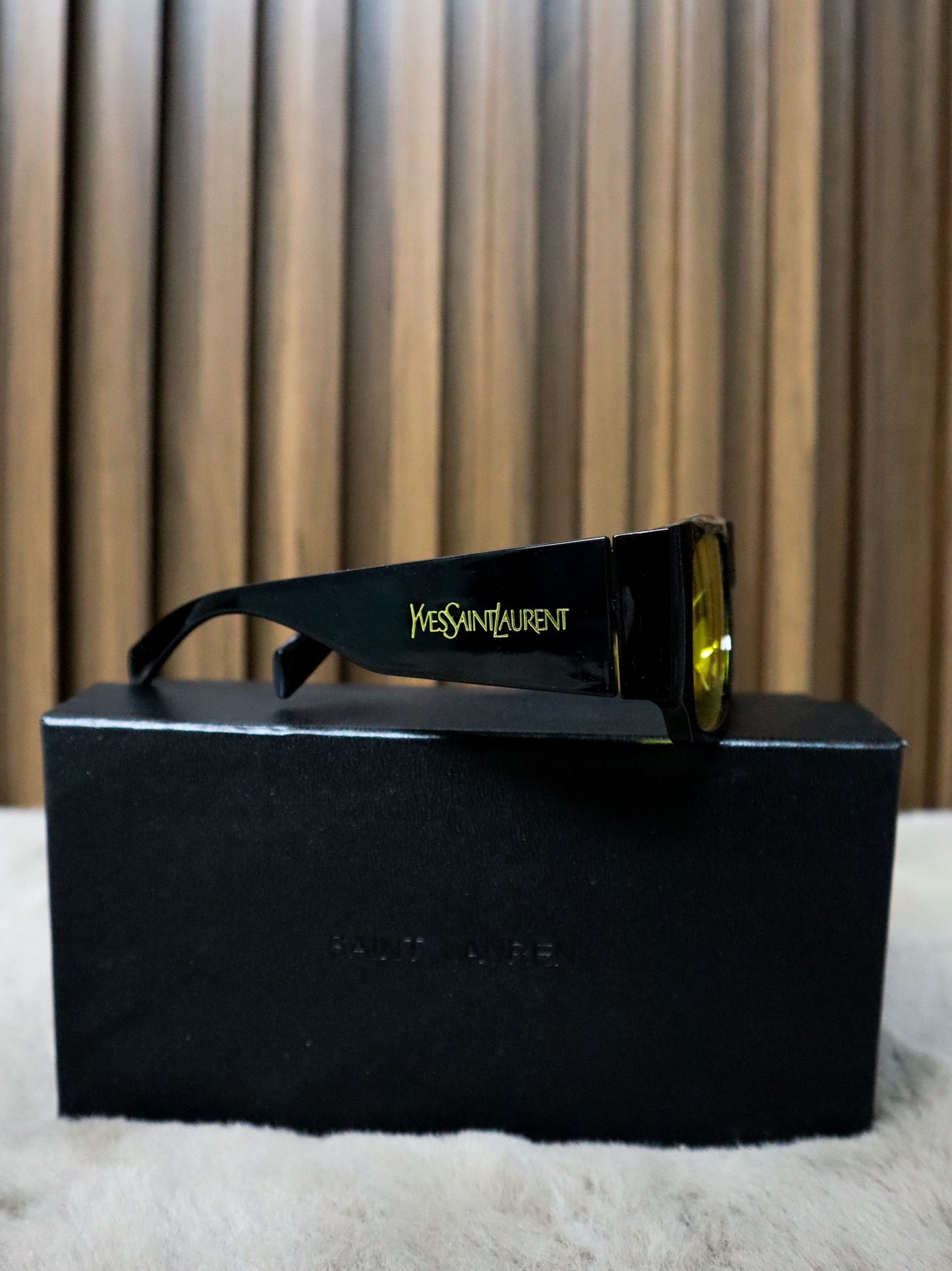 SAINT LAURENT Occhiali sole rettangolari gialli
