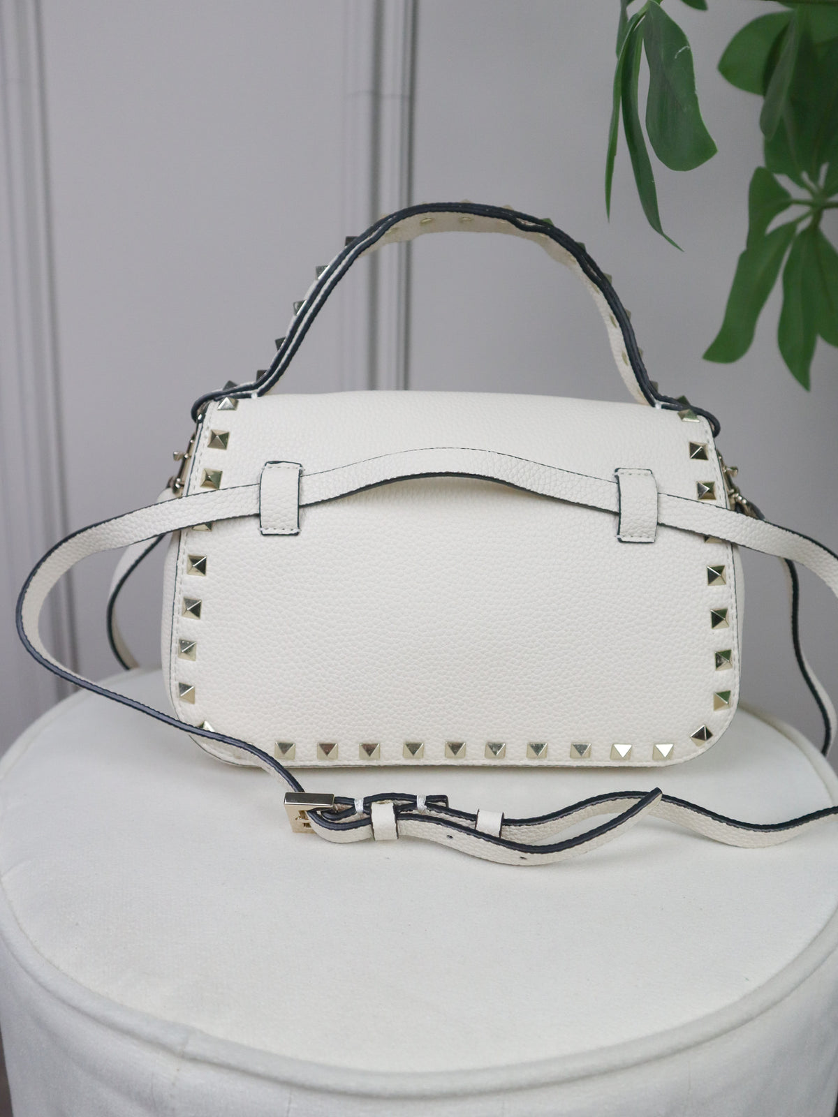 VALENTINO Borsa Rockstud bianca