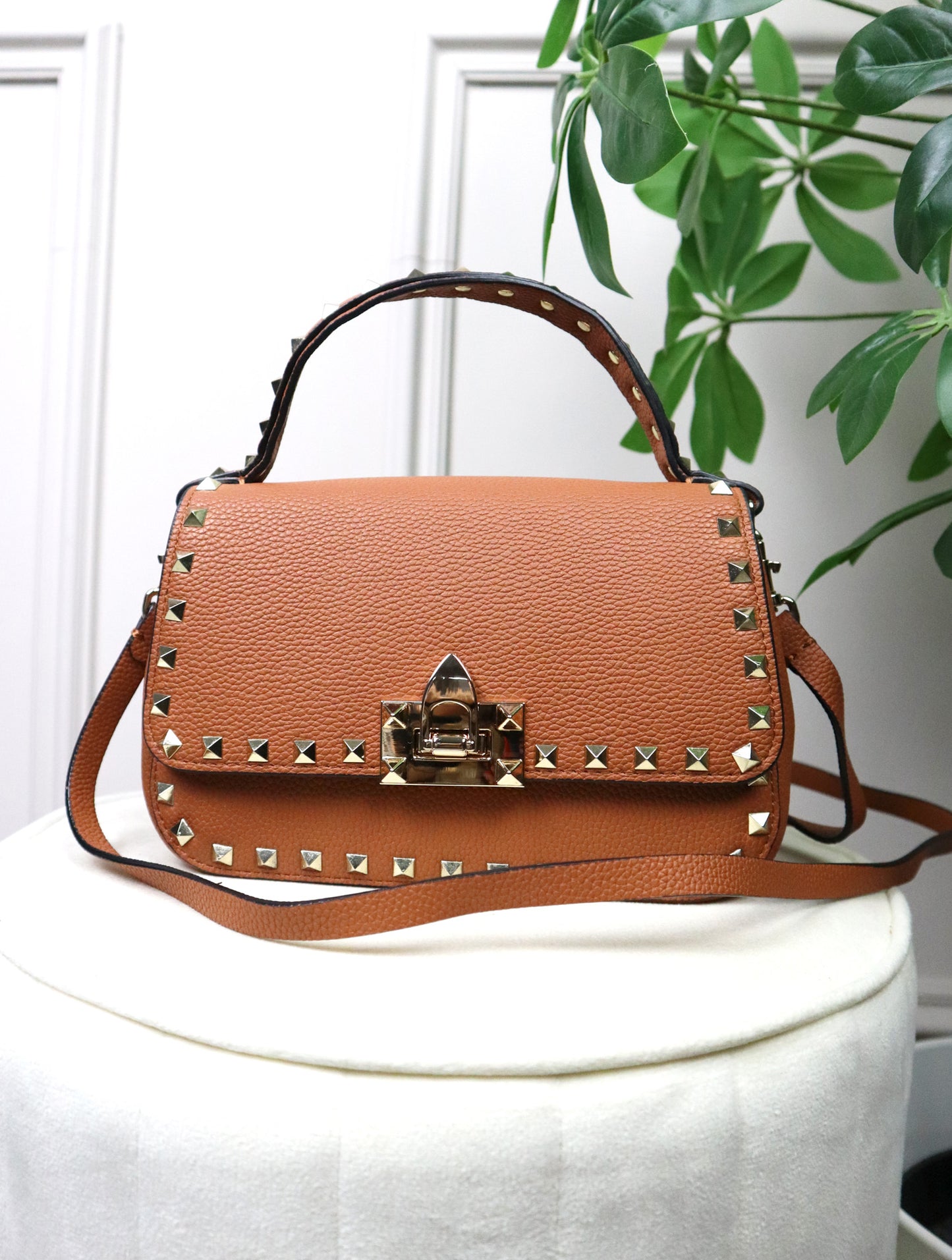 VALENTINO Borsa Rockstud marrone