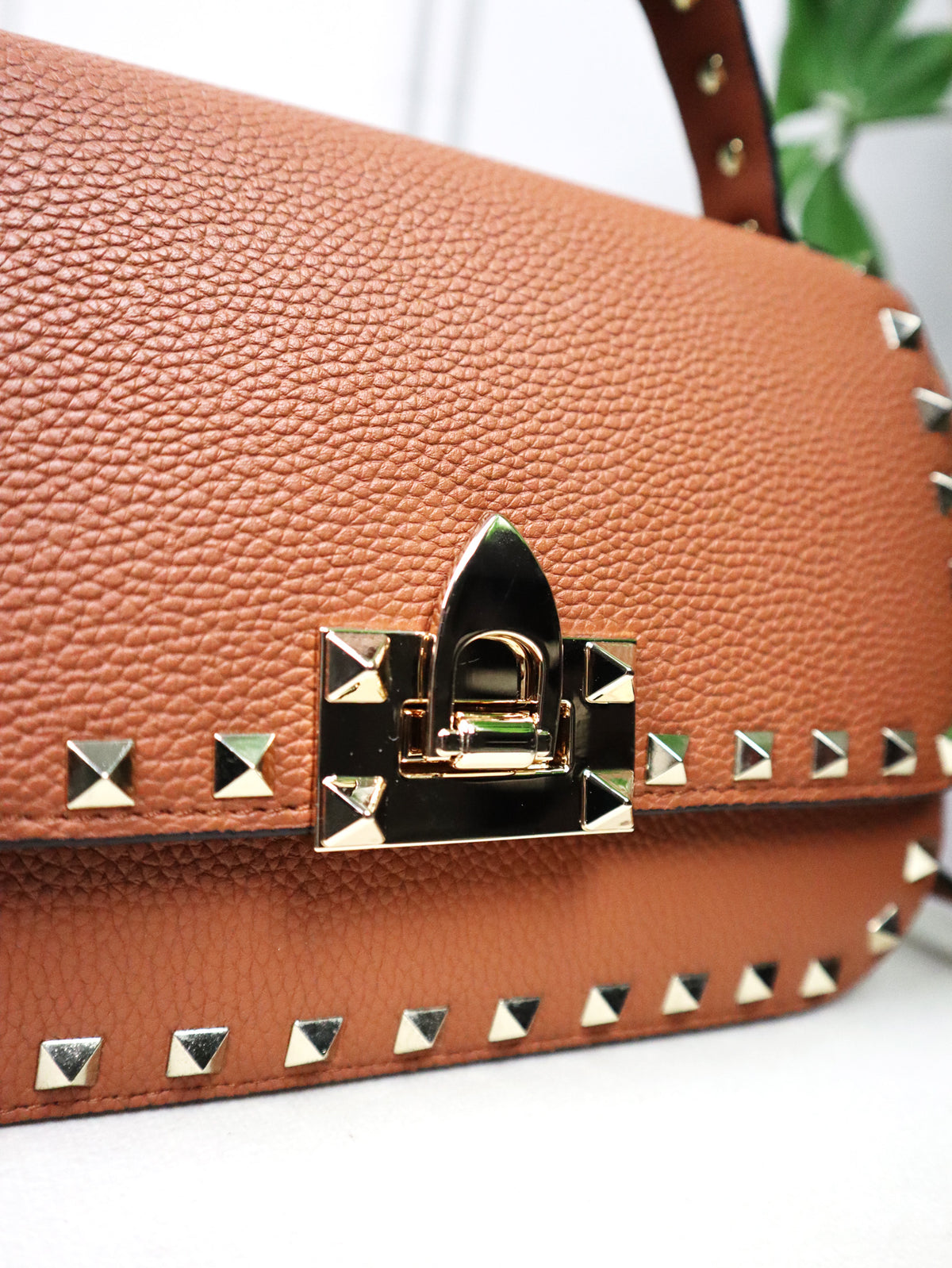 VALENTINO Borsa Rockstud marrone