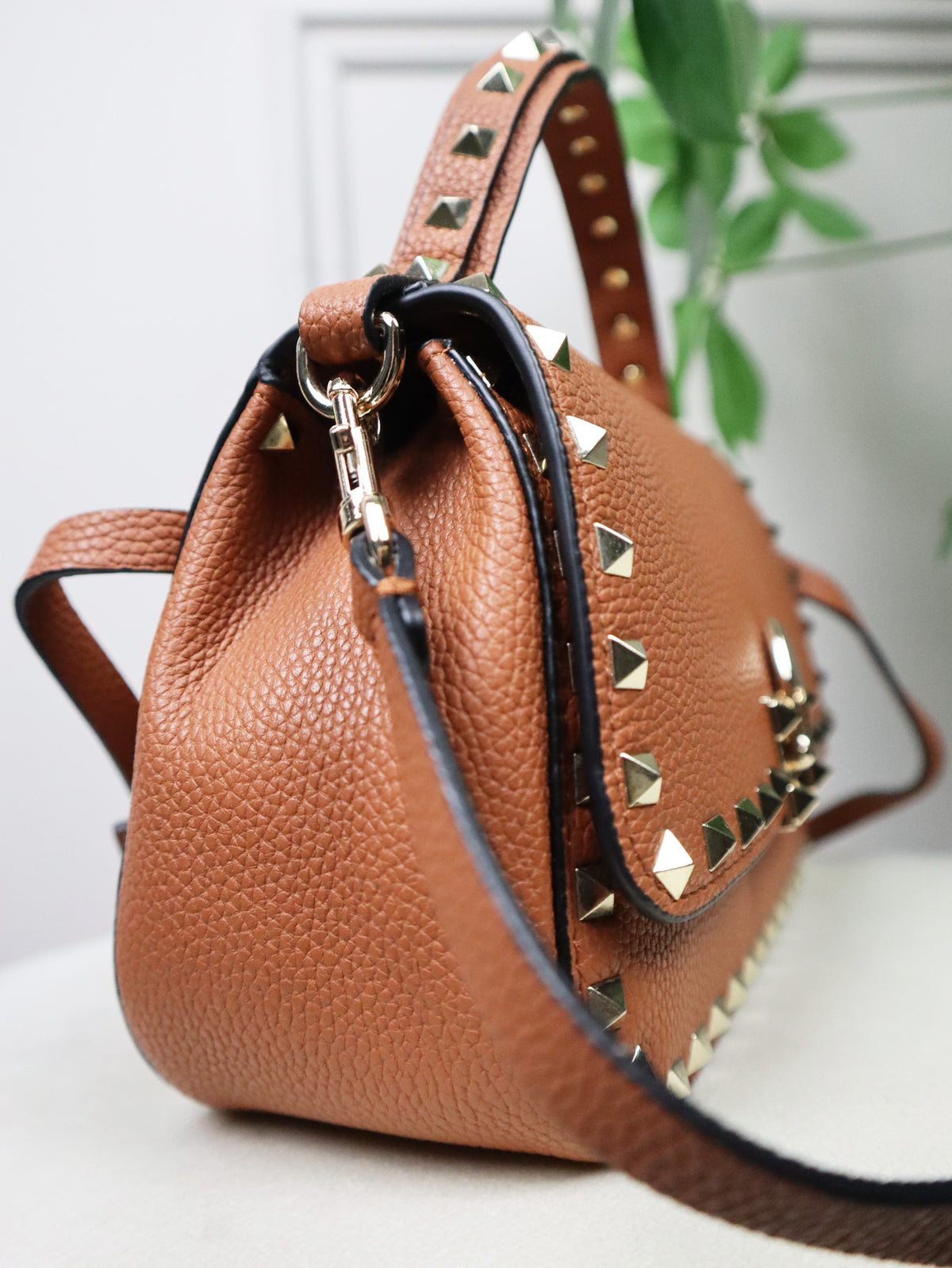 VALENTINO Borsa Rockstud marrone