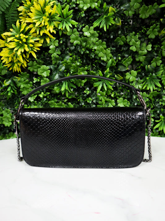 VALENTINO Borsa VLogo Signature nera con strass pitonata