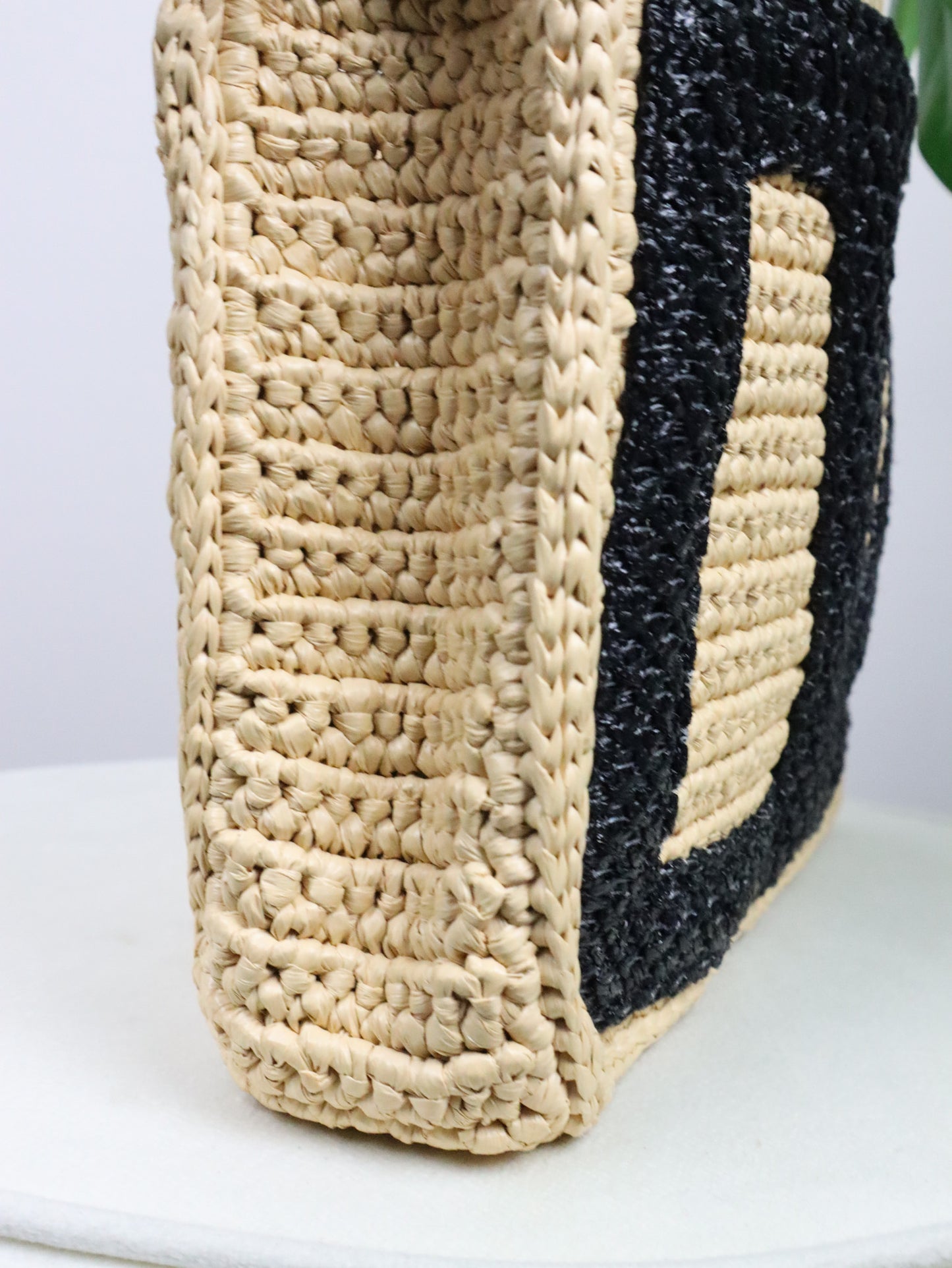 VALENTINO Borsa VLogo raffia tote beige