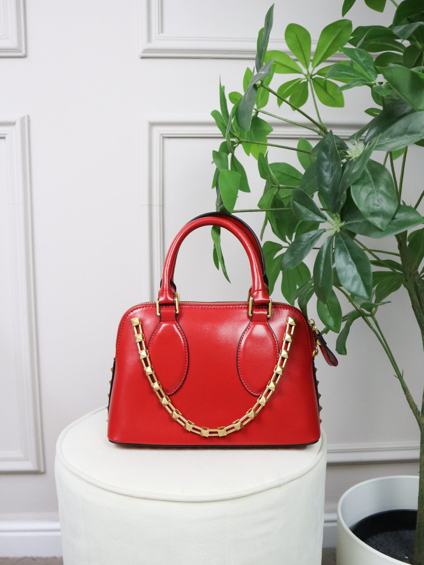 VALENTINO Borsa a Mano Rockstud Mini rossa