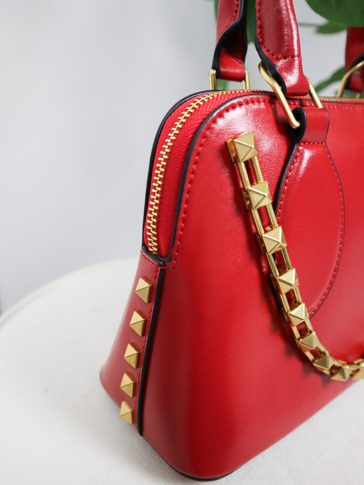 VALENTINO Borsa a Mano Rockstud Mini rossa