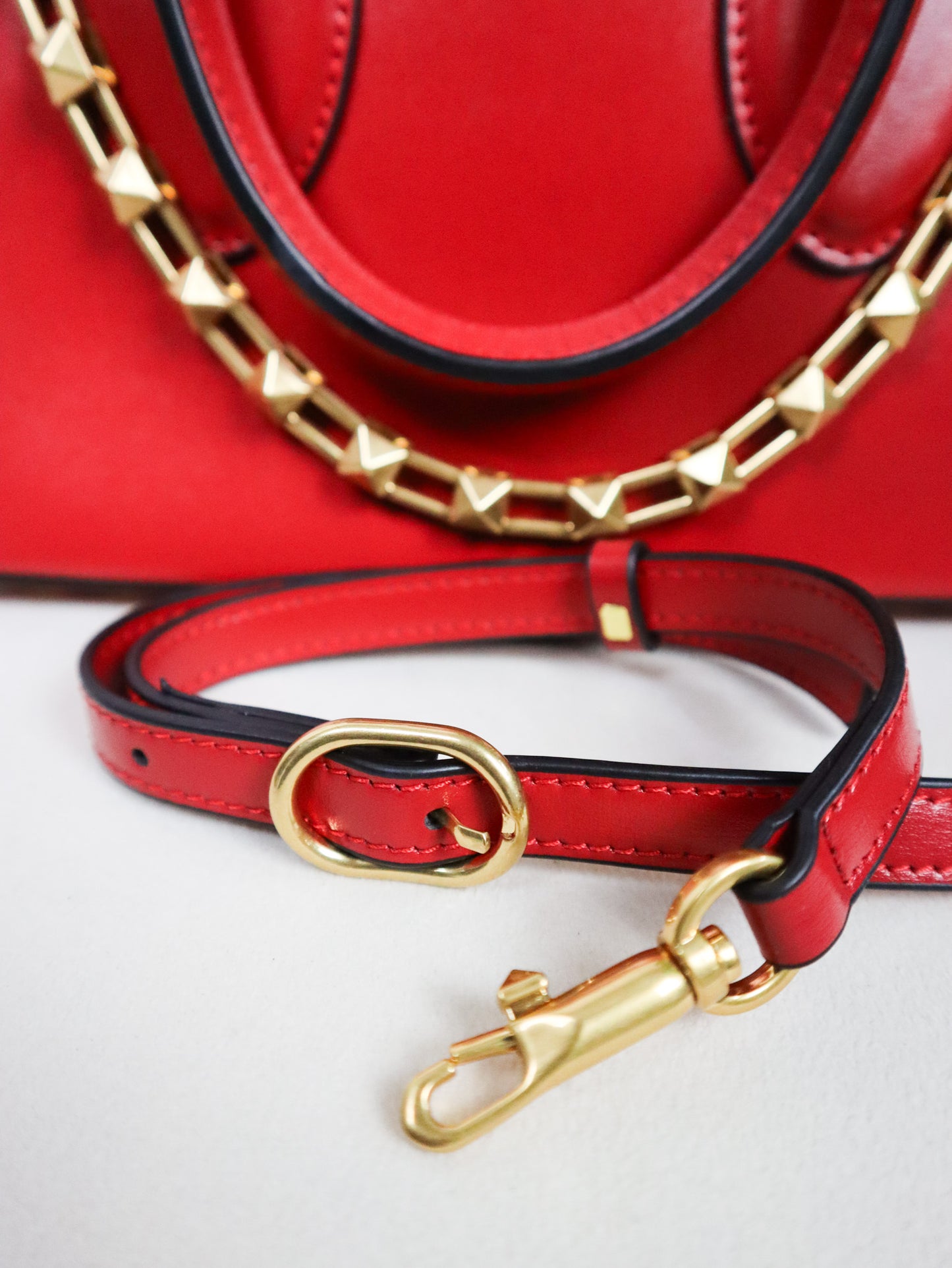 VALENTINO Borsa a Mano Rockstud Mini rossa