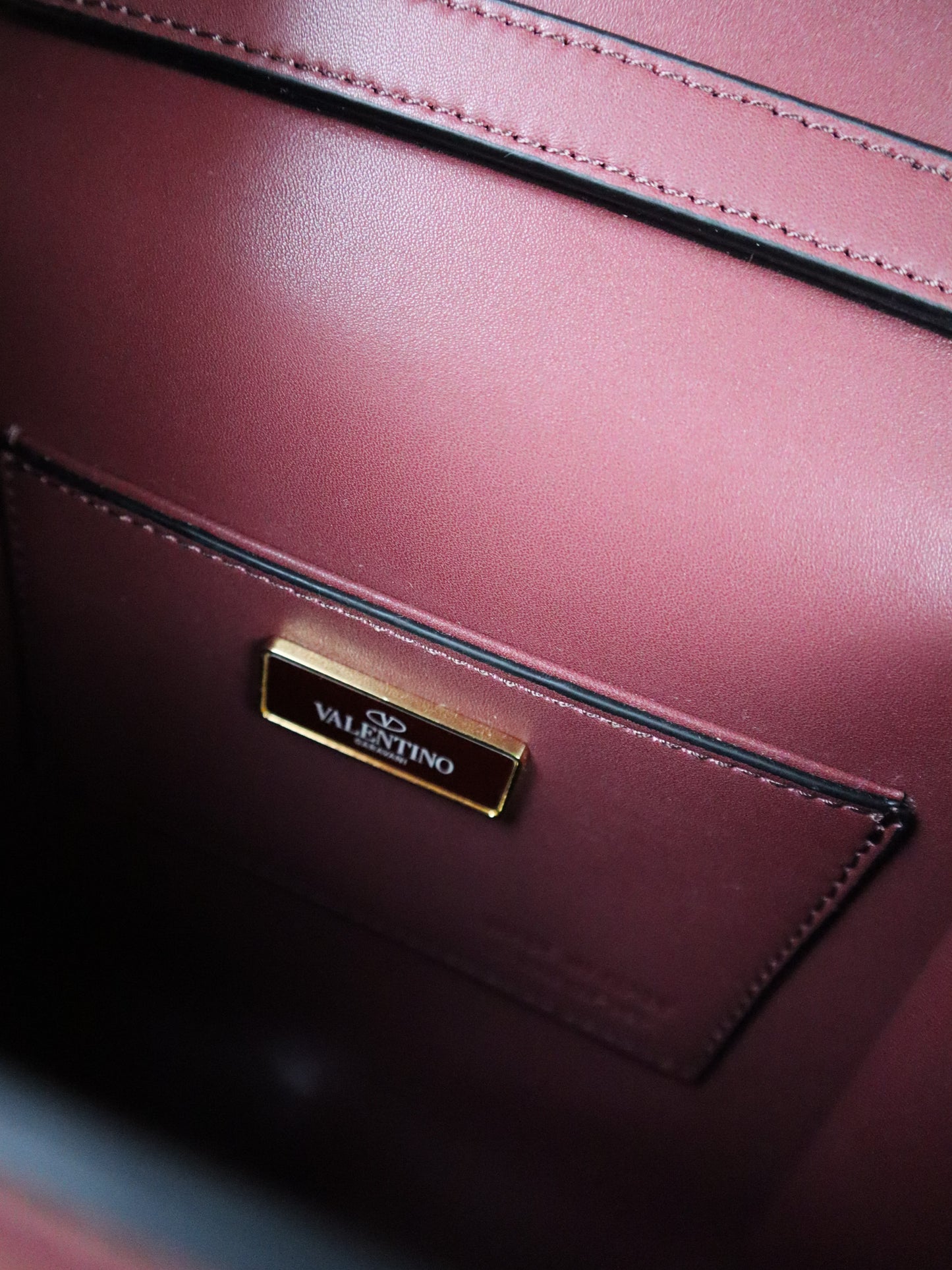 VALENTINO Borsa a mano mini Vsling bordeaux con strass