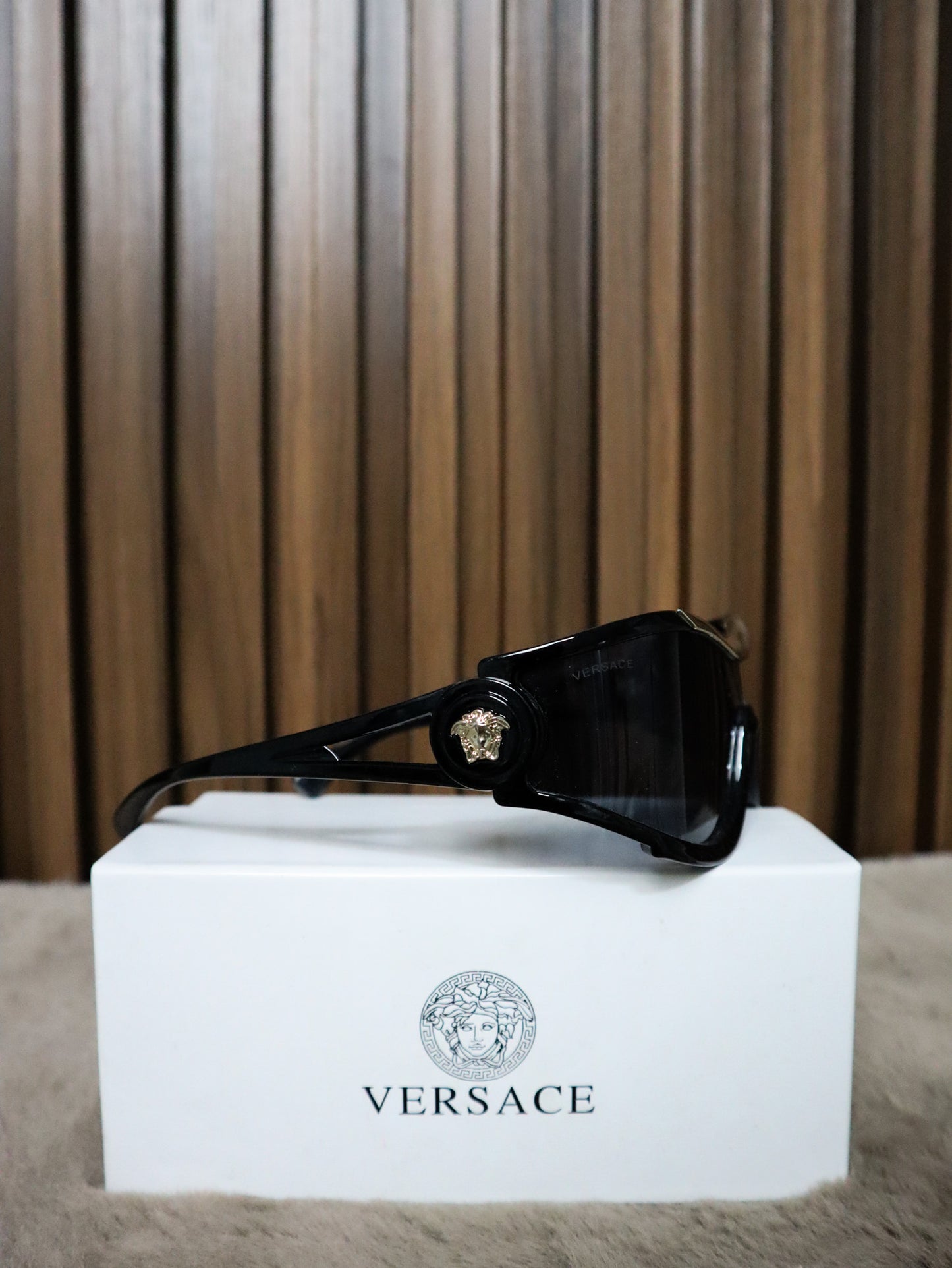 VERSACE Occhiali sole mascherina neri