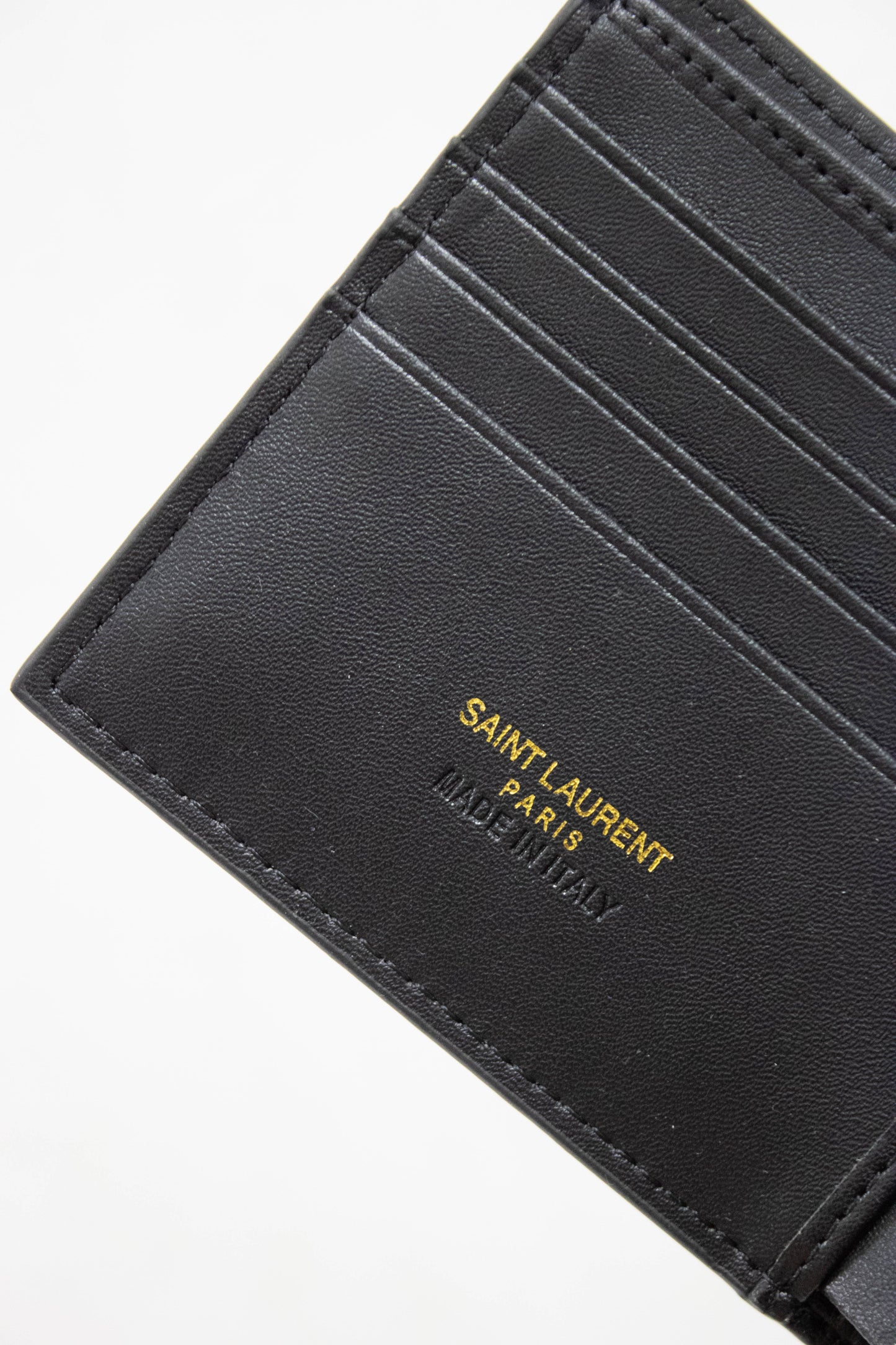 YSL Shine Black Leather Wallet