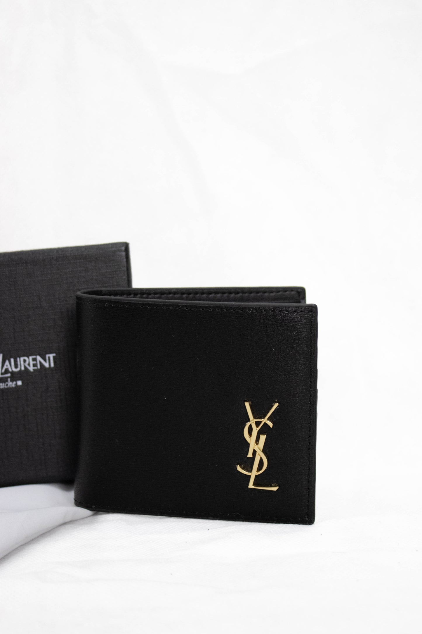YSL Shine Black Leather Wallet