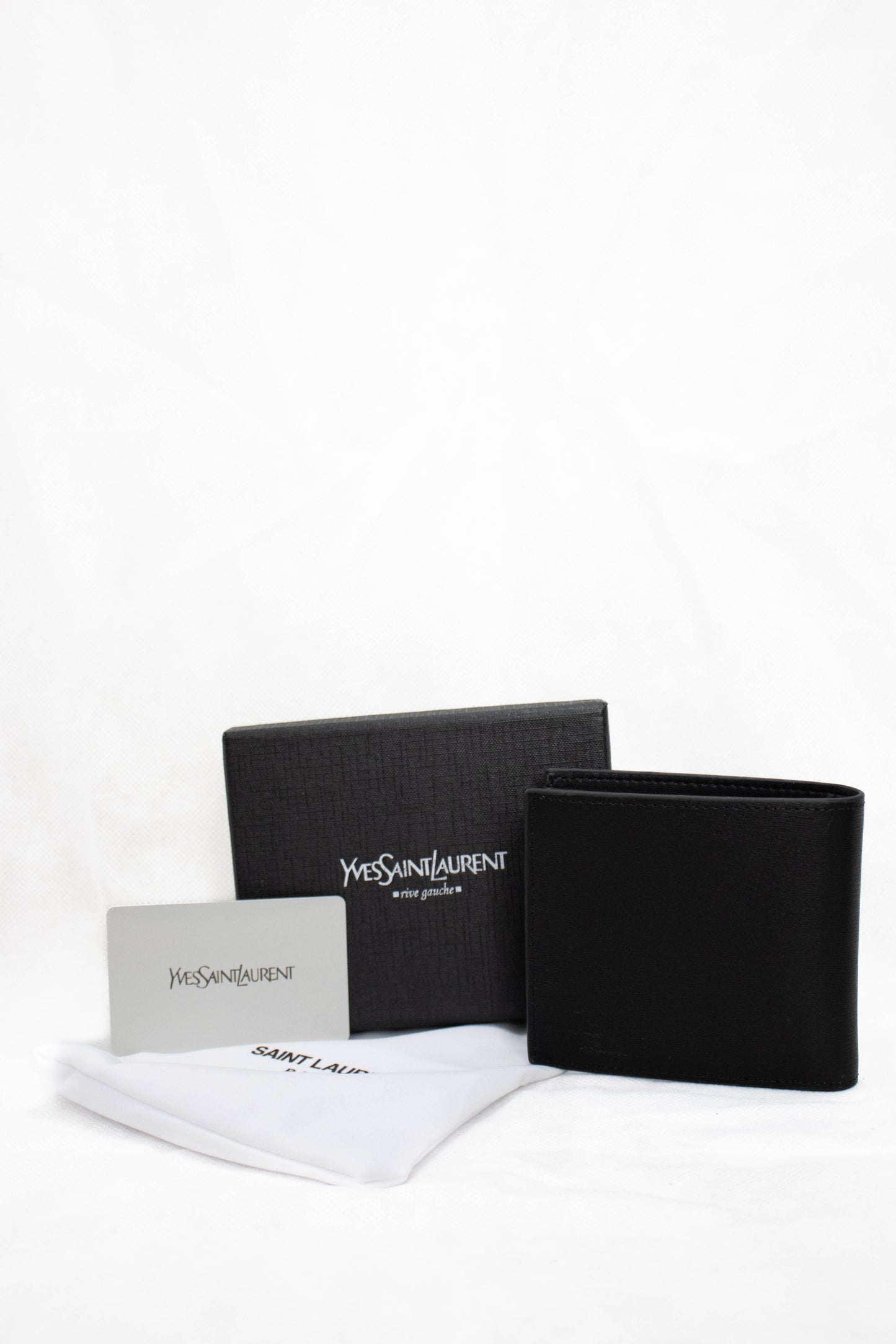 YSL Shine Black Leather Wallet